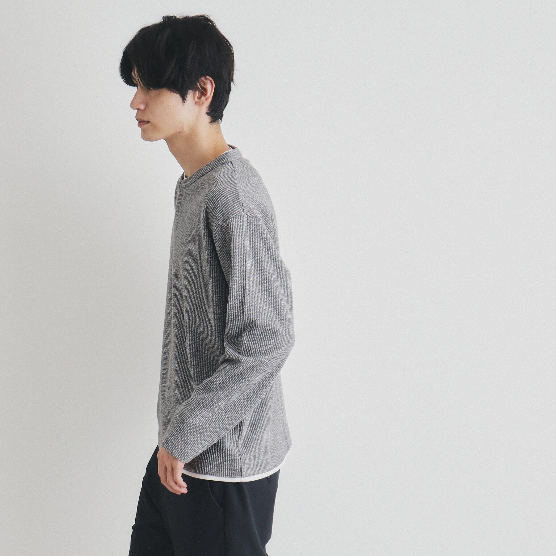 THE SHOP TK「スラブワッフルフェイクレイヤード長袖Tシャツ」|Tシャツ・カットソー|