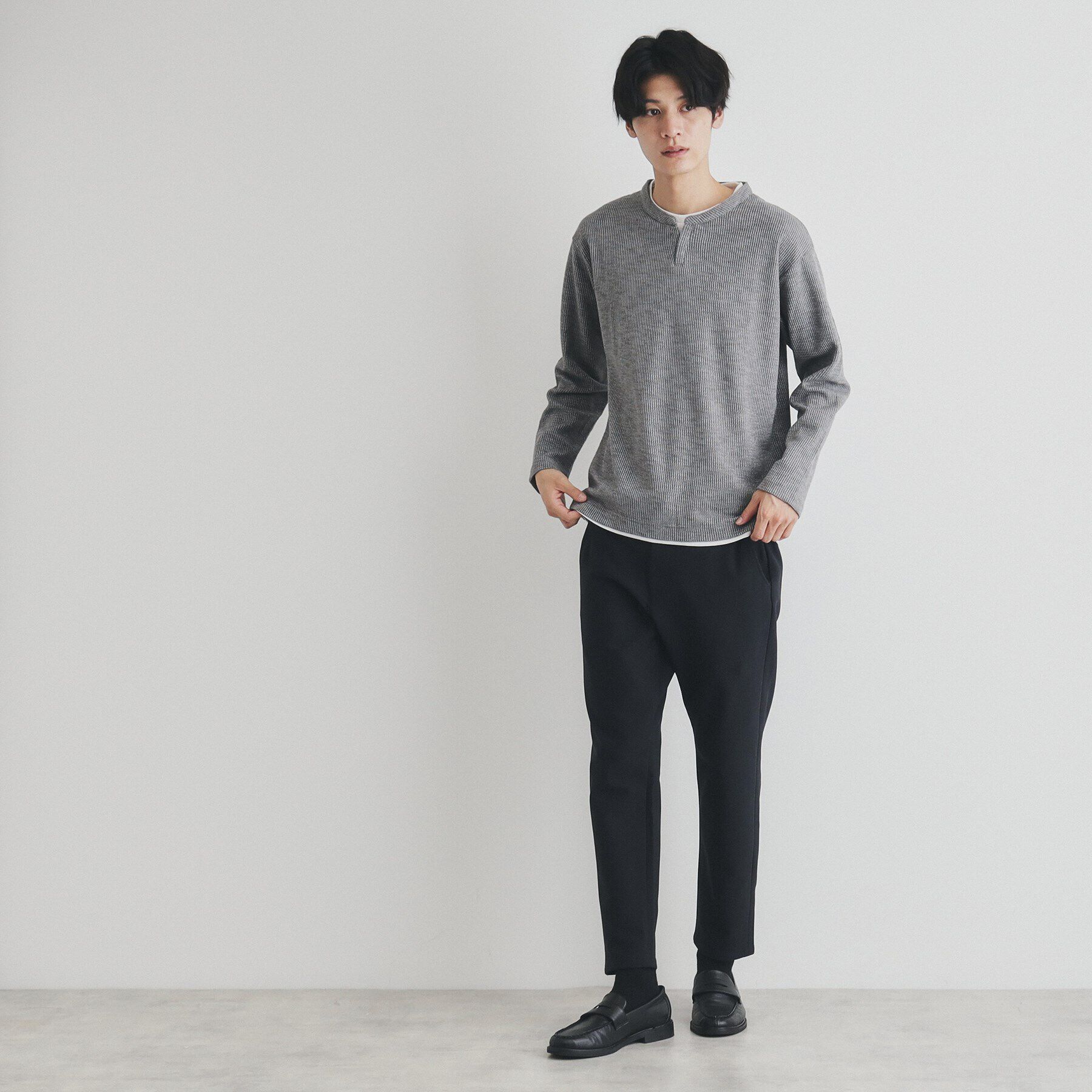 THE SHOP TK「スラブワッフルフェイクレイヤード長袖Tシャツ」|Tシャツ・カットソー|