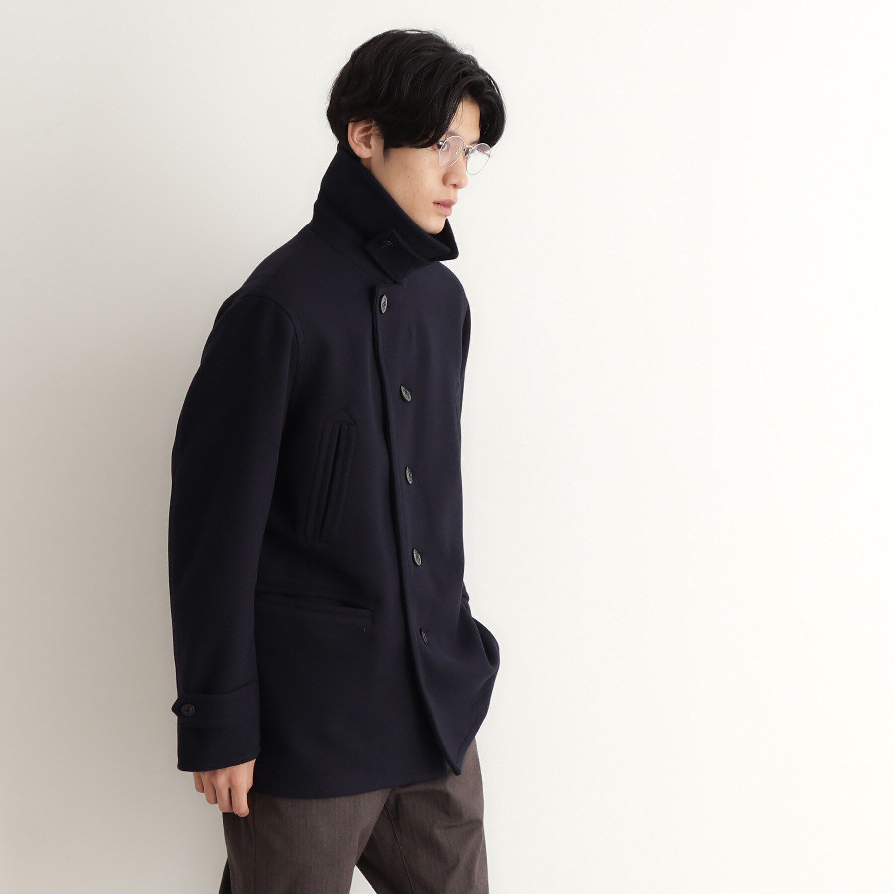 THE SHOP TK「ウーリックシングルPコート」|ピーコート|