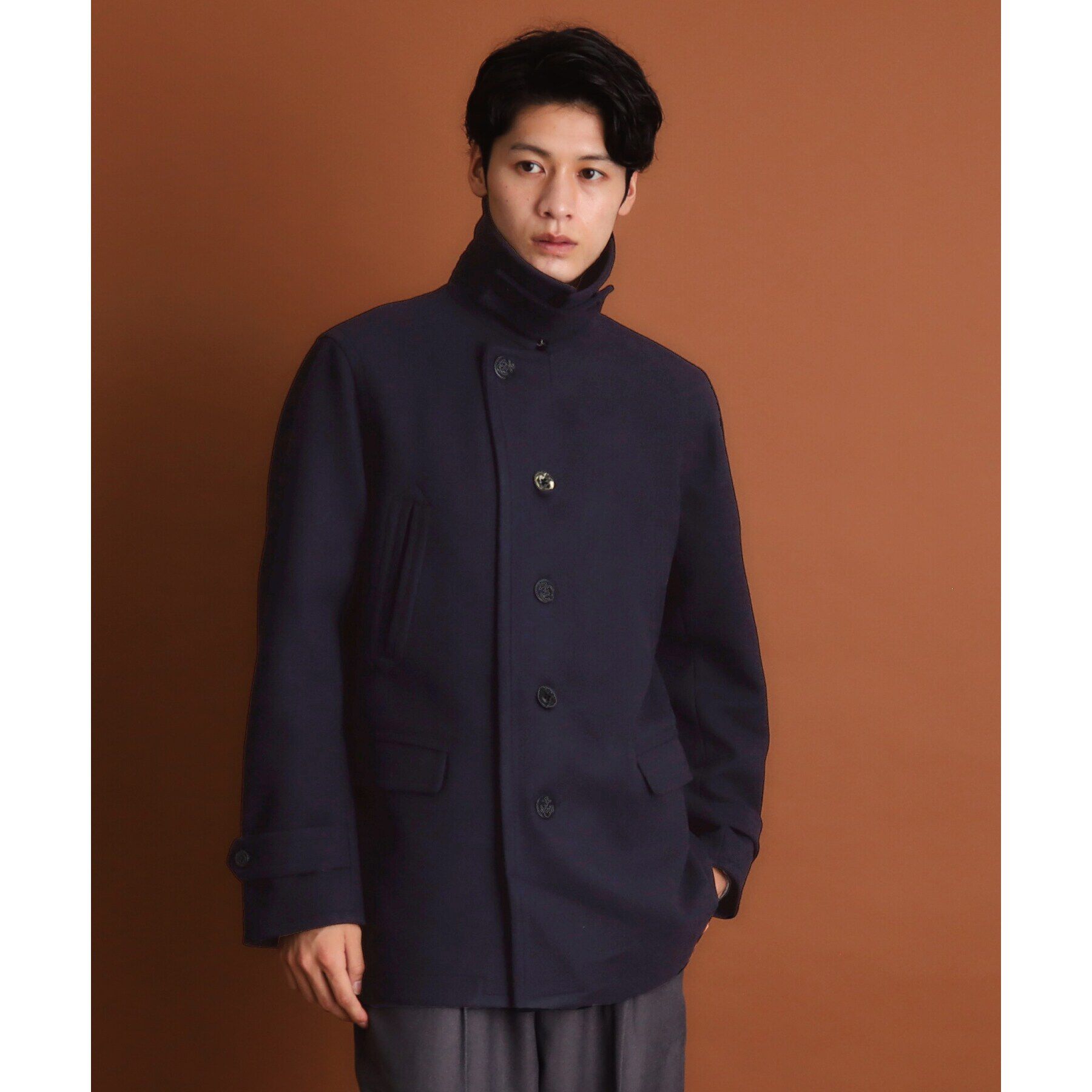 THE SHOP TK「ウーリックシングルPコート」|ピーコート|