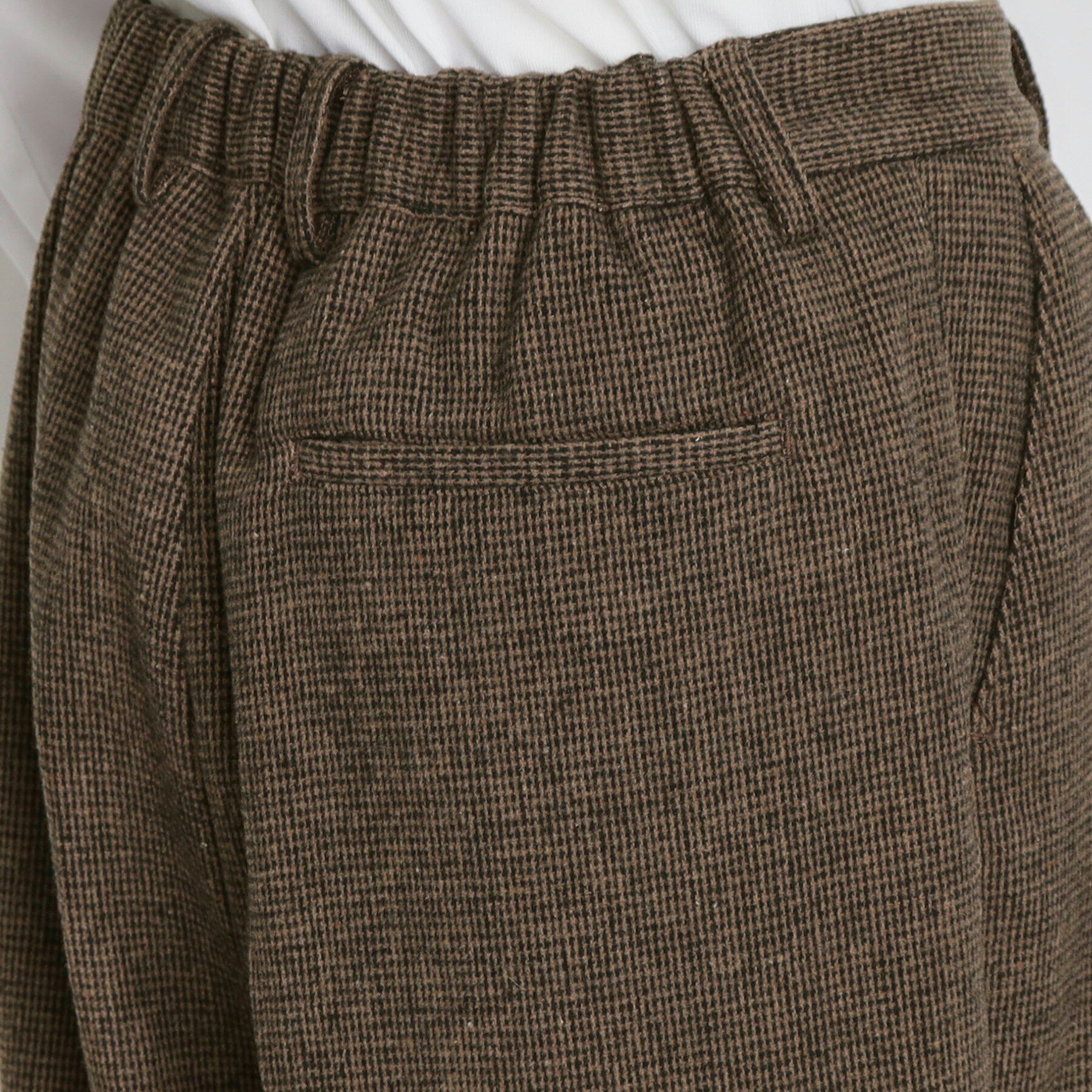 THE SHOP TK「タックワイドスラックス ブラック／グレンチェック／ブラウンチェック」|その他|