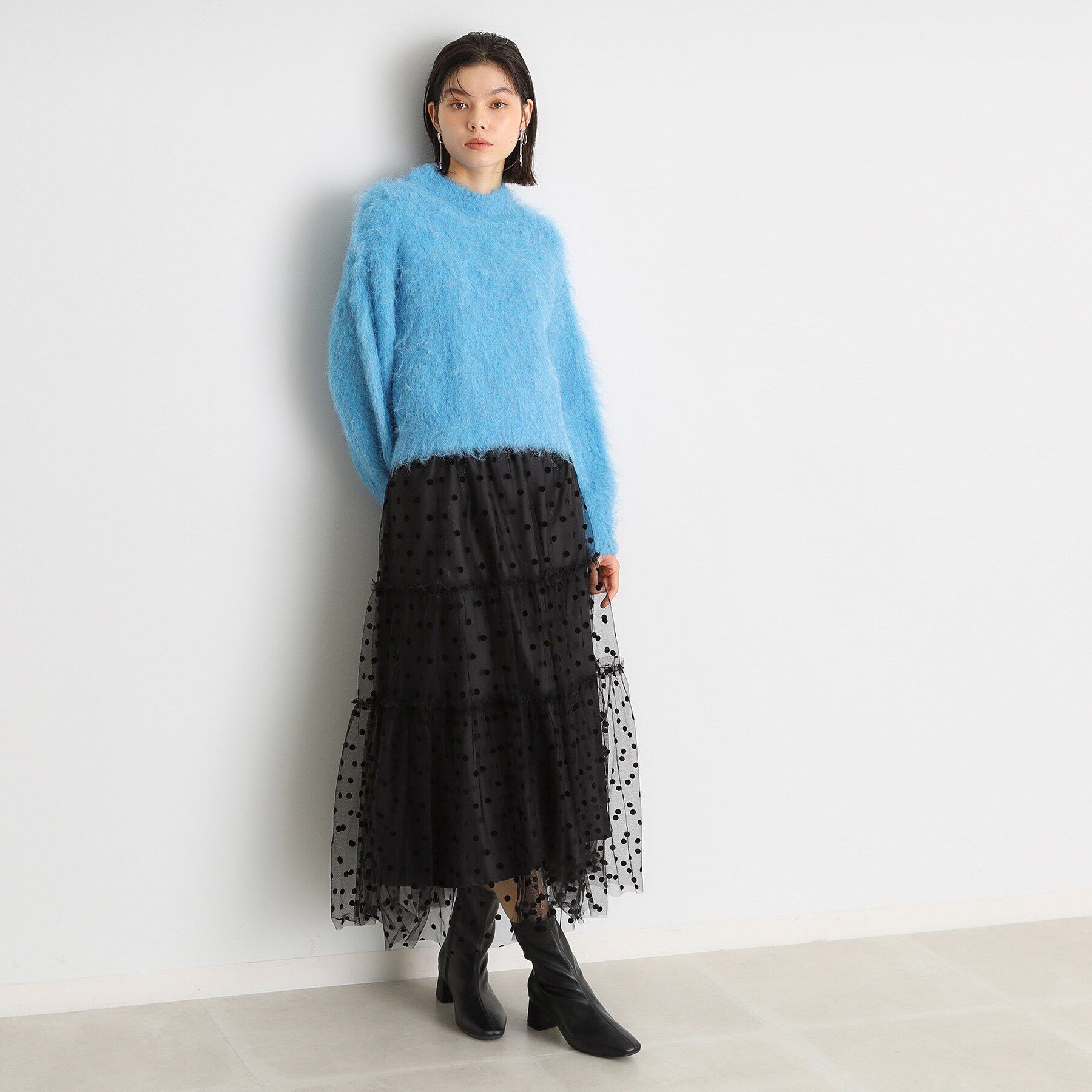 THE SHOP TK「チュールドットスカート【洗える】」|スカート|