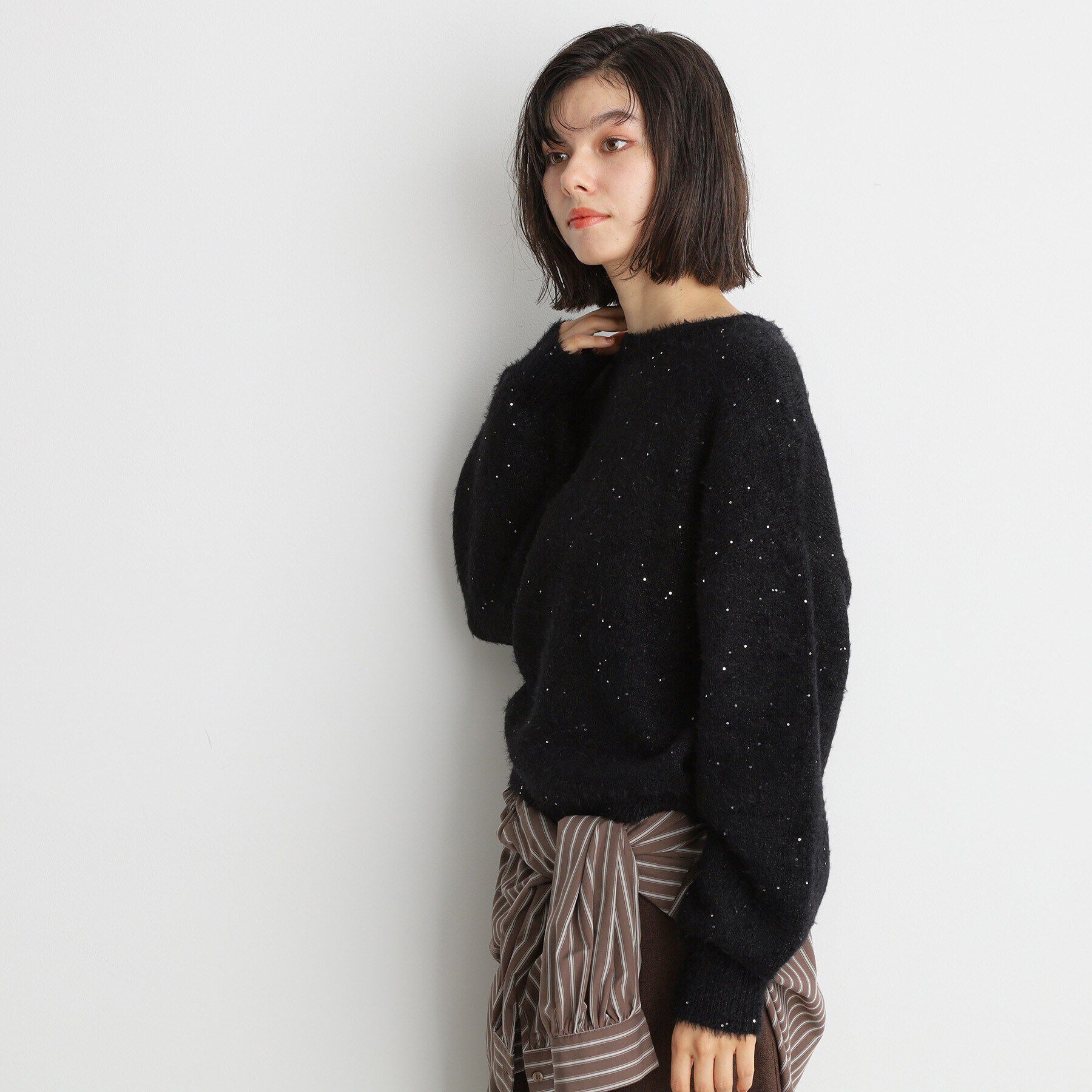 THE SHOP TK「【＠BAILA掲載】スパンコールフェザーニット/洗濯機OK」|ニット・セーター|