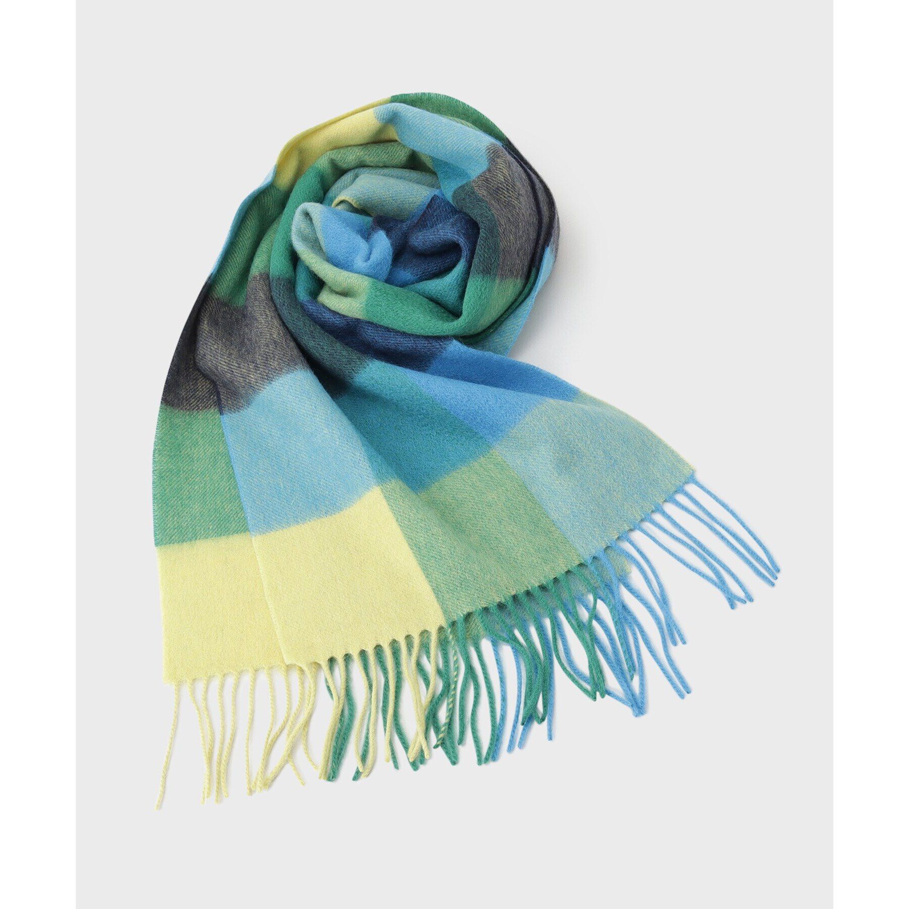 THE SHOP TK「ウールブロックチェックシングルマフラー ユニセックス」|ストール|