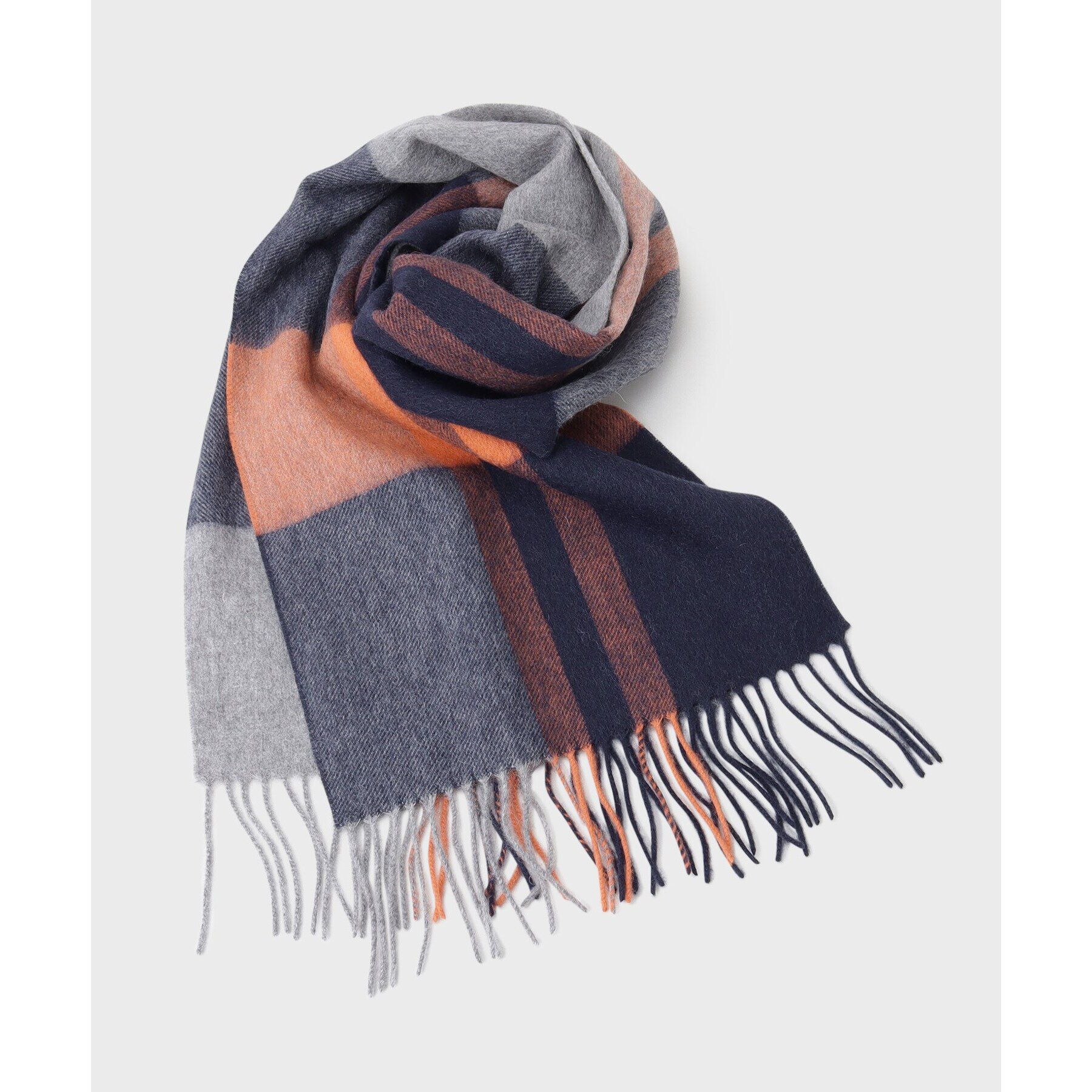 THE SHOP TK「ウールブロックチェックシングルマフラー ユニセックス」|ストール|