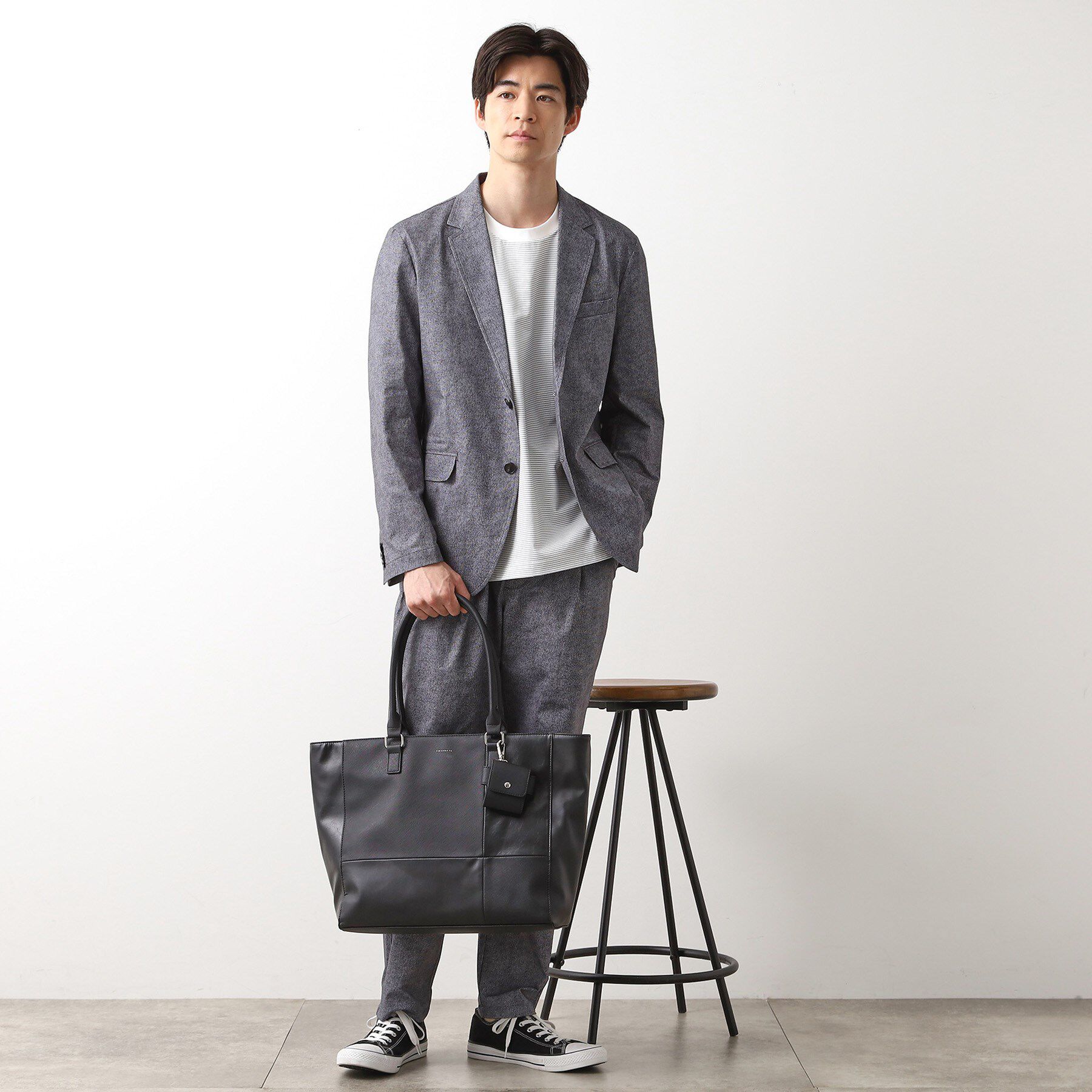 THE SHOP TK「【A4サイズ／ビジネスでも使える】合皮トートバッグ イヤホンケース付き」|トートバッグ|