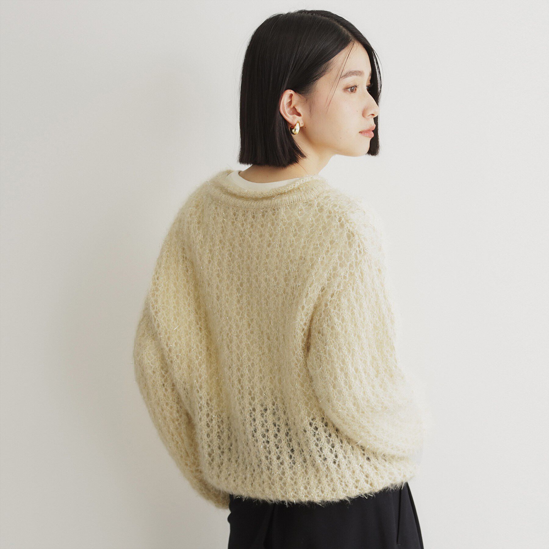 THE SHOP TK「【毛玉になりにくい】ラメメッシュニット/洗える」|ニット・セーター|