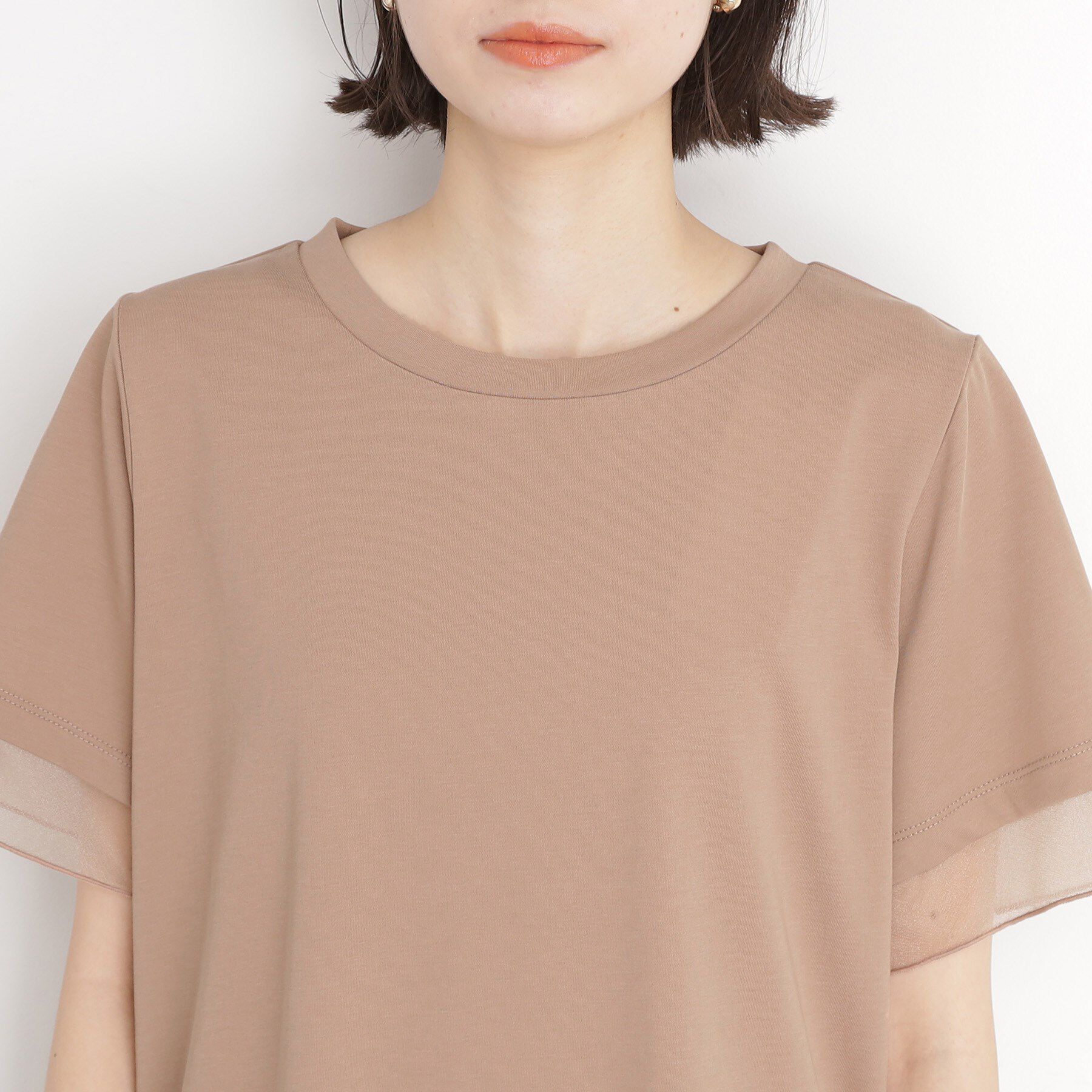 THE SHOP TK「袖シアーTシャツ【接触冷感/洗濯機OK】」|Tシャツ・カットソー|