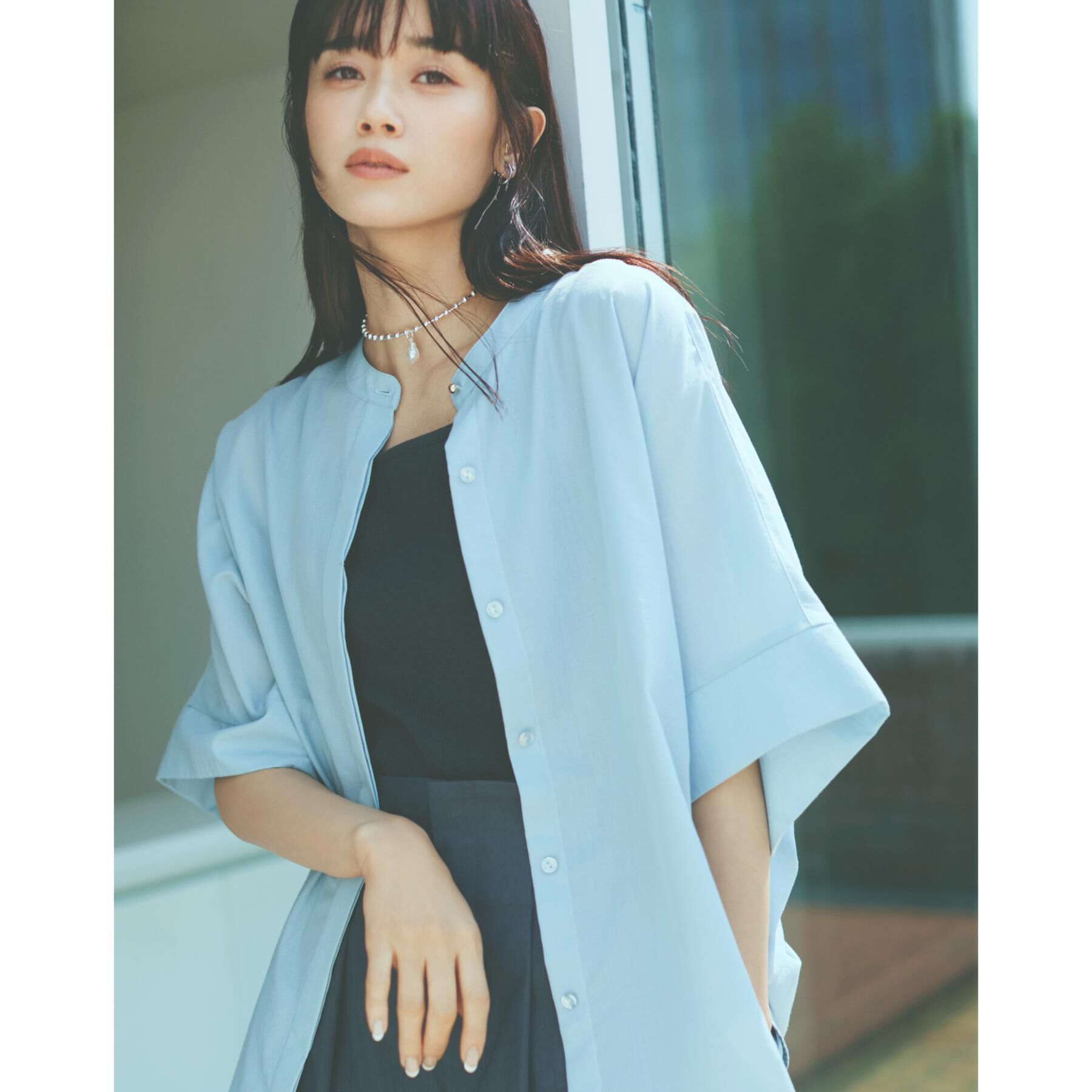 THE SHOP TK「ドルマンブラウス【7色展開/洗濯機OK/体型カバー】」|シャツ・ブラウス|サックスブルー(09