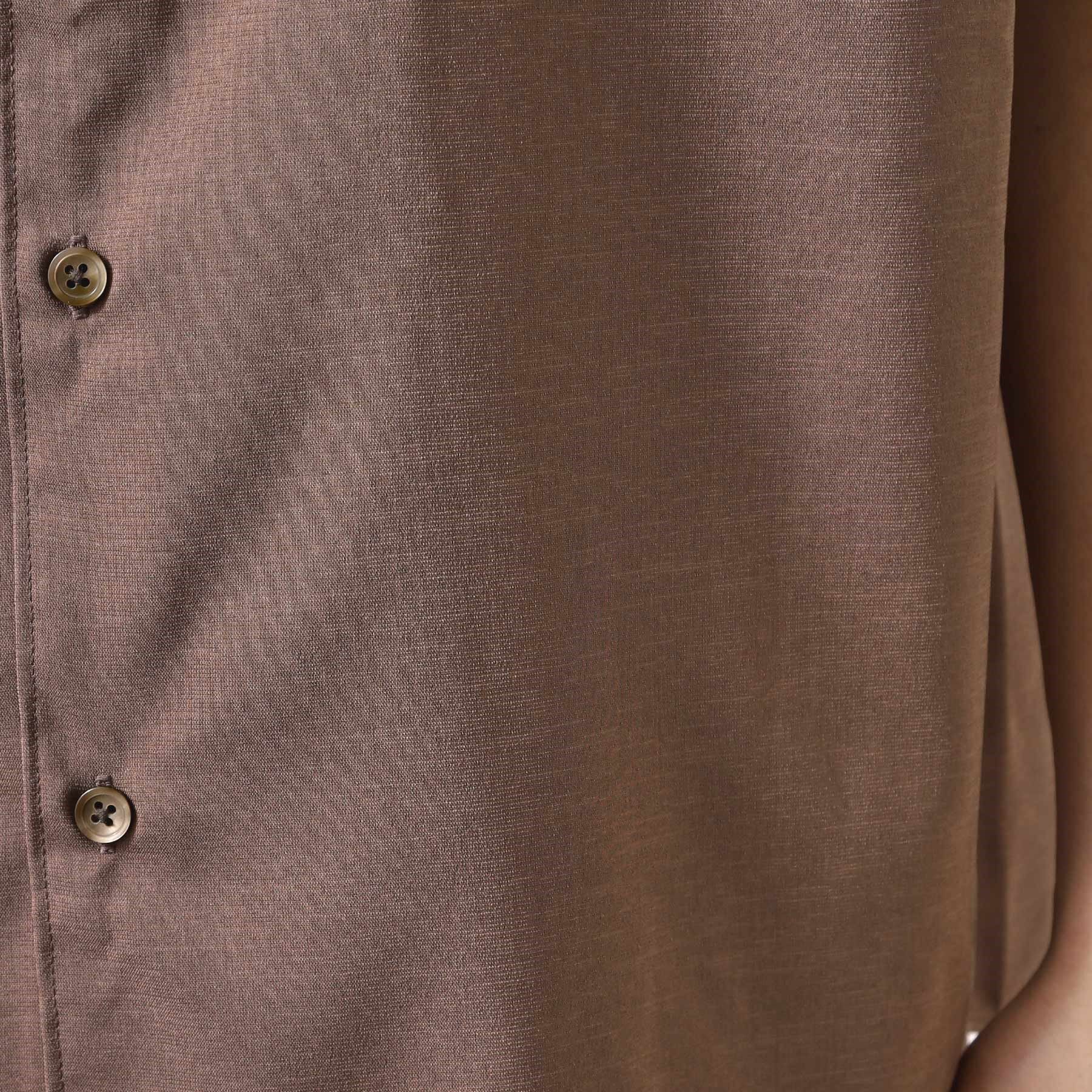 THE SHOP TK「クールファイバーバンドカラー半袖シャツ　接触冷感／吸水速乾／UVケア／軽量／セットアップ可」|シャツ・ブラウス|