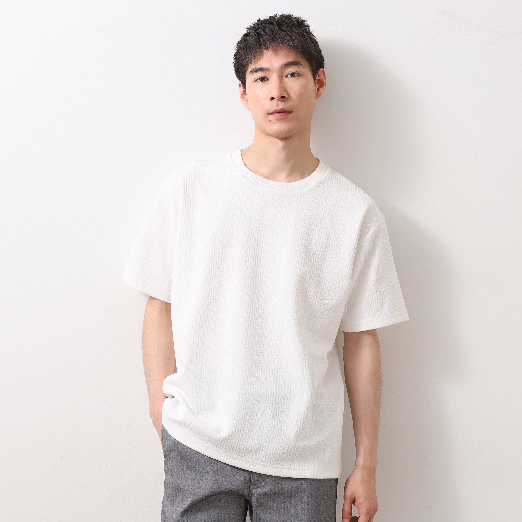 THE SHOP TK「ライトフクレジャカード半袖Tシャツ 洗濯機OK」|Tシャツ・カットソー|