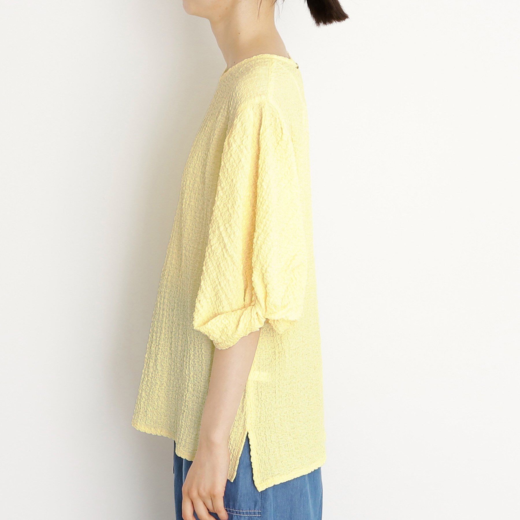 THE SHOP TK「【人気デザイン再入荷】ポコポコ袖タックプルオーバー/体型カバー/洗濯機OK」|Tシャツ・カットソー|