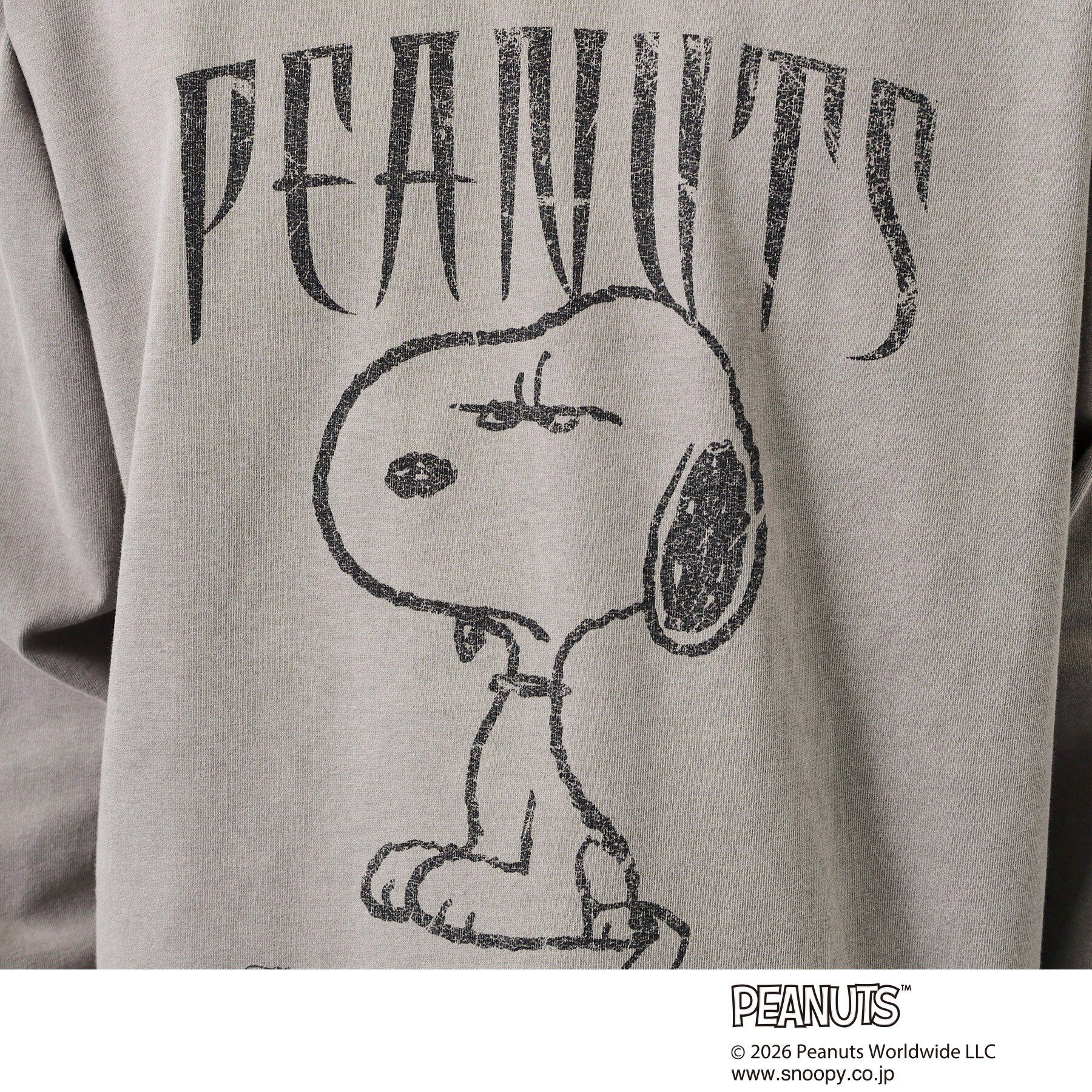 THE SHOP TK「PEANUTS ／ ピーナッツ スヌーピー ヴィンテージ風プリント長袖Tシャツ」|Tシャツ・カットソー|