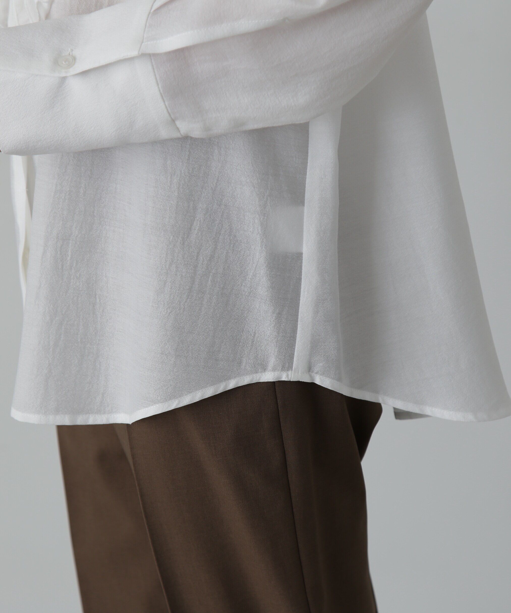  「フリルフロントシアーシャツ」|シャツ・ブラウス|