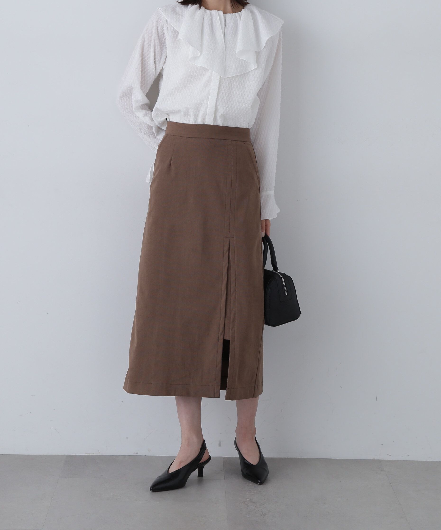  「コーデュロイスリットスカート《S Size Line》」|スカート|ブラウン