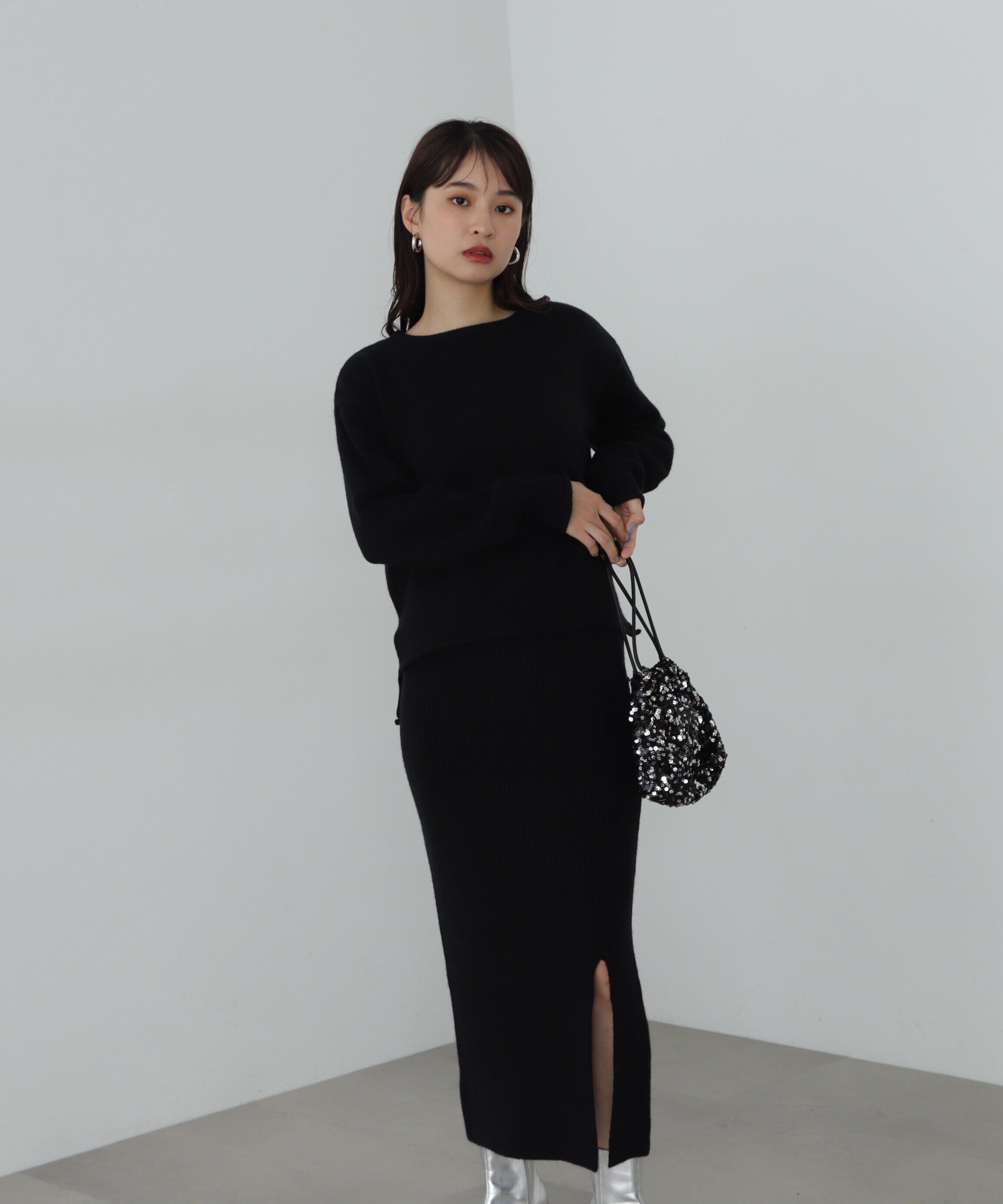  「ロールエッジゆるニットセットアップ」|ワンピース|