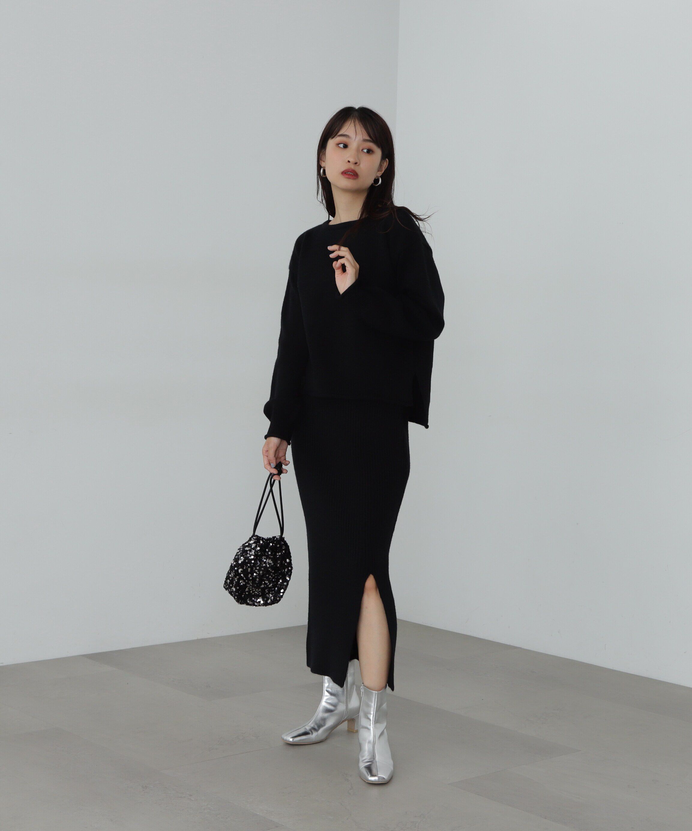  「ロールエッジゆるニットセットアップ」|ワンピース|