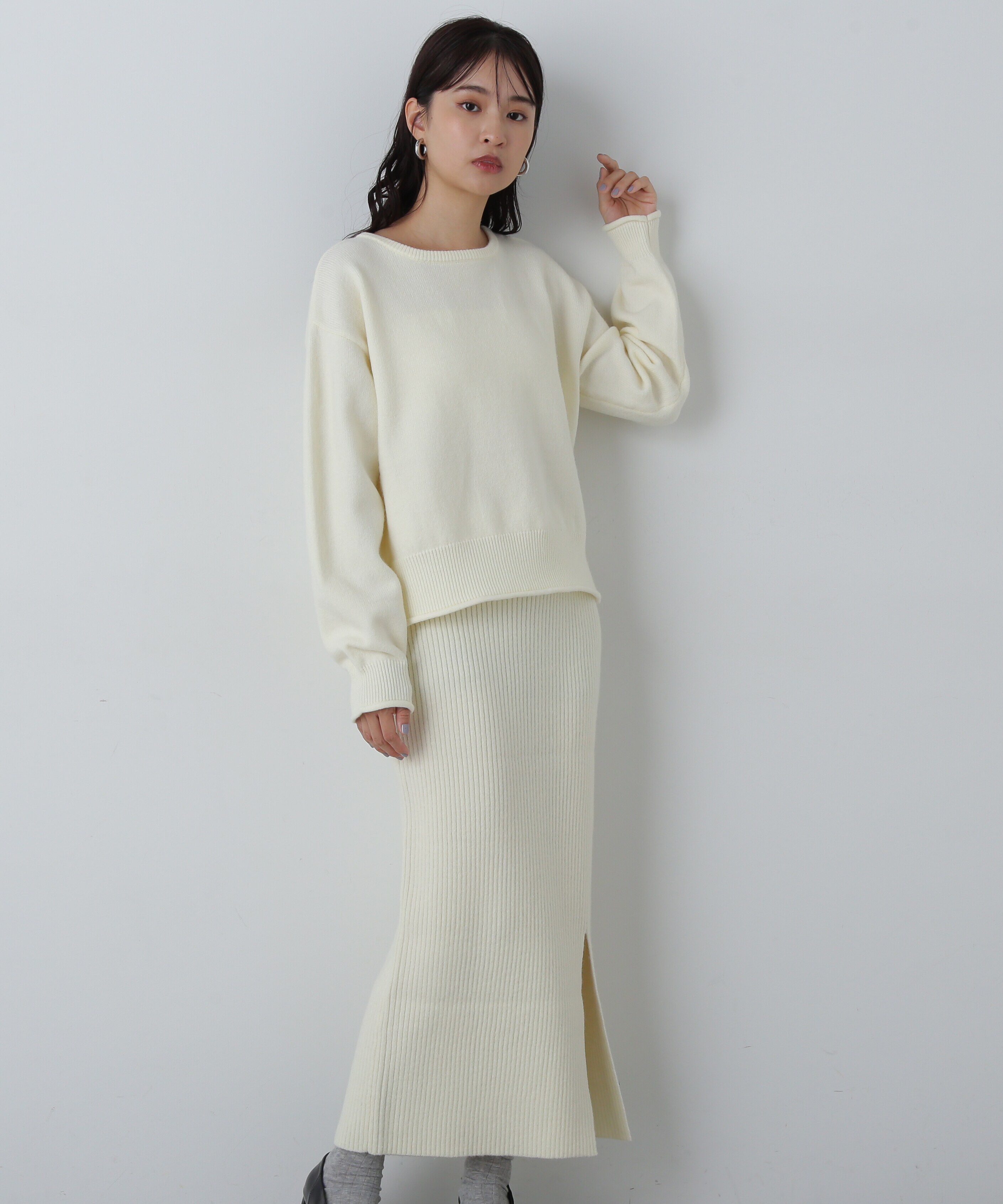  「ロールエッジゆるニットセットアップ」|ワンピース|