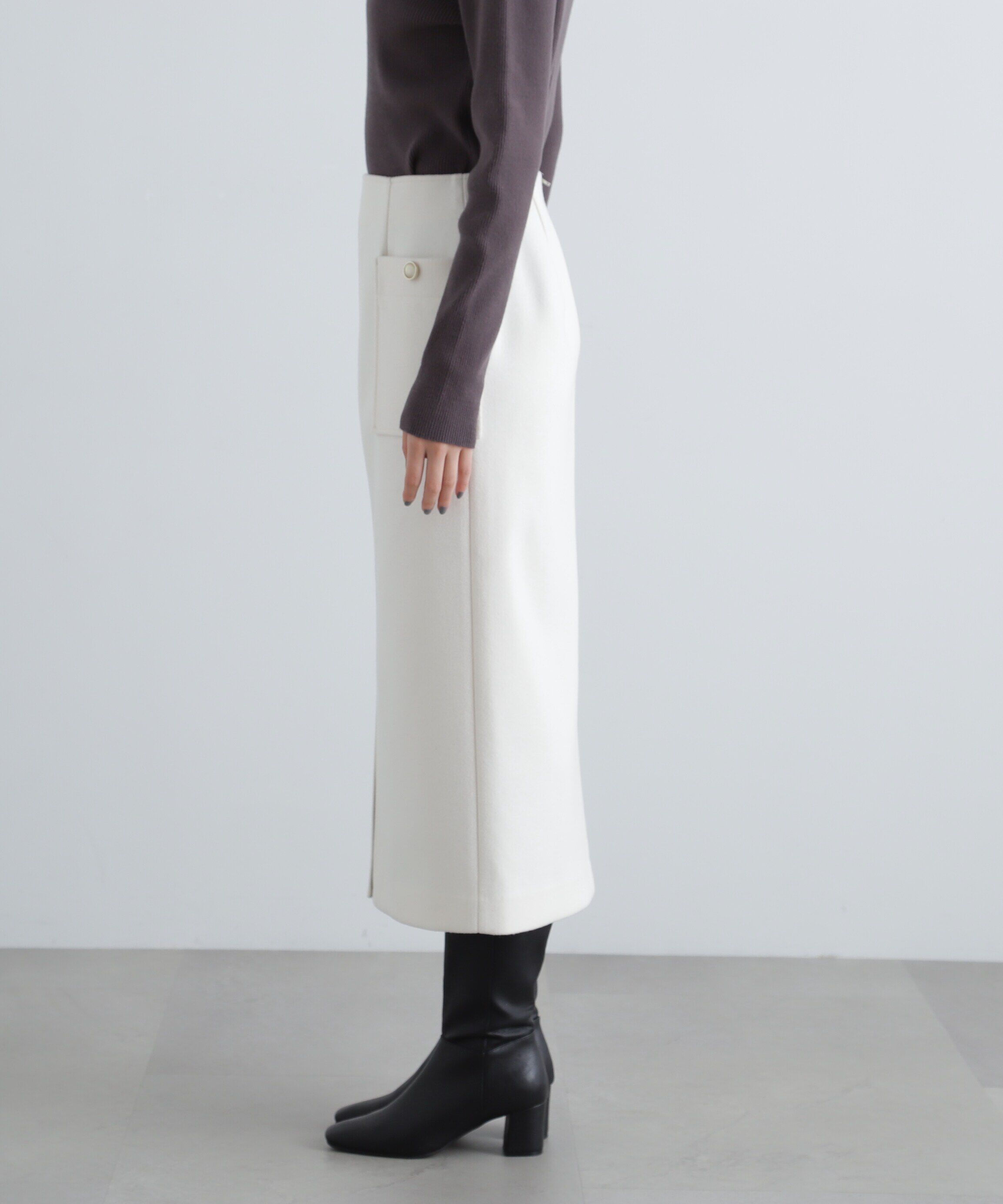  「起毛ポケットストレートスカート」|スカート|