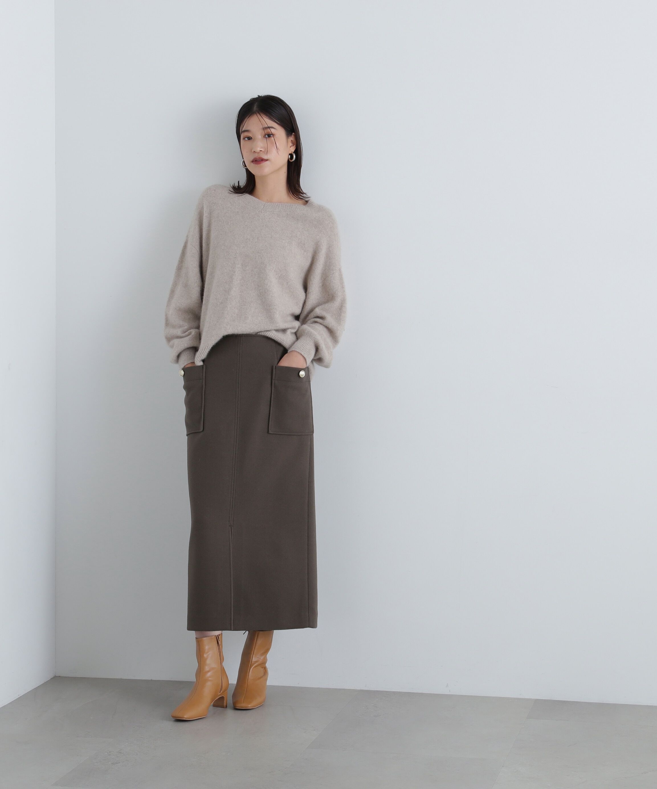  「起毛ポケットストレートスカート」|スカート|