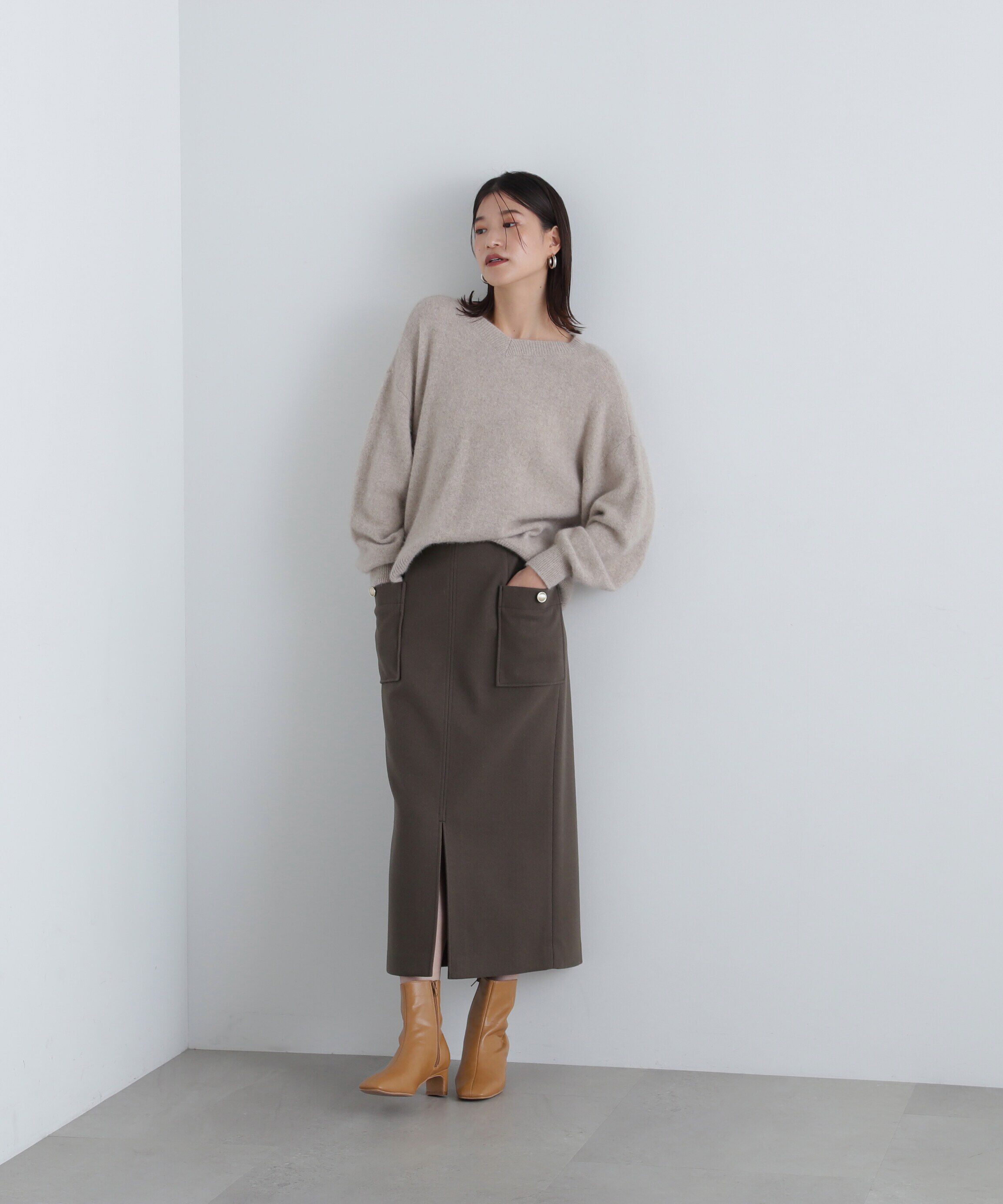  「起毛ポケットストレートスカート」|スカート|