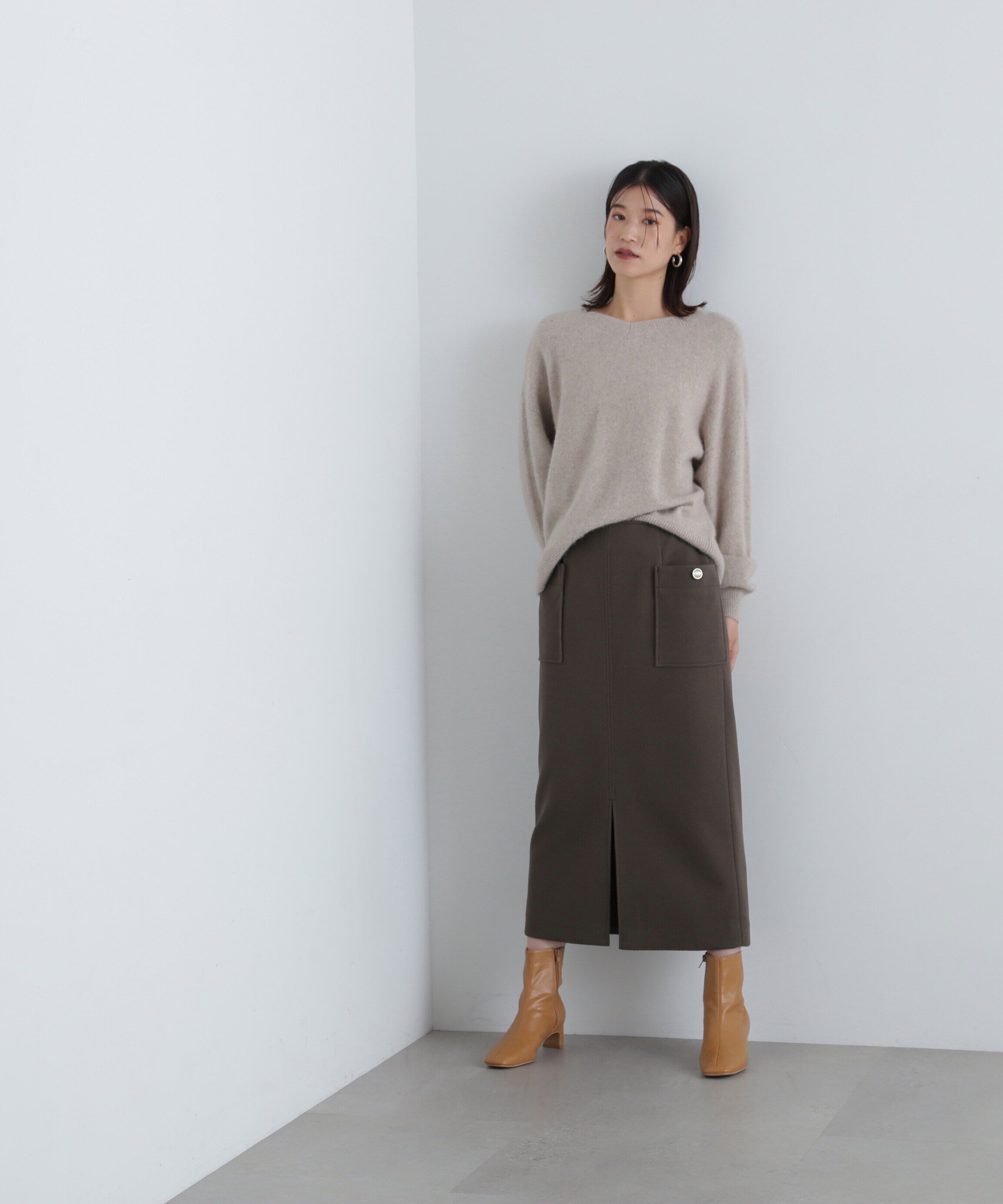  「起毛ポケットストレートスカート」|スカート|
