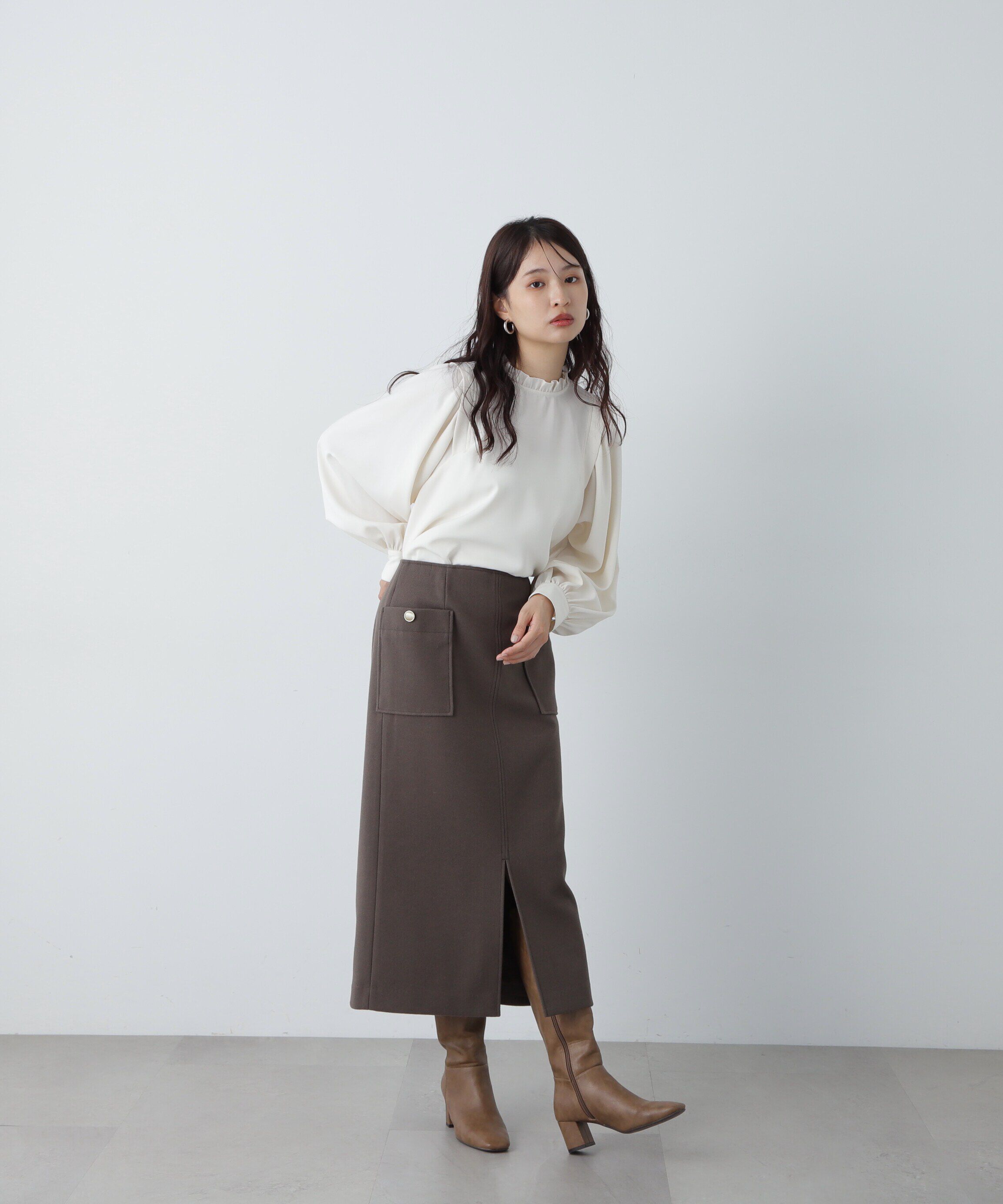  「起毛ポケットストレートスカート」|スカート|