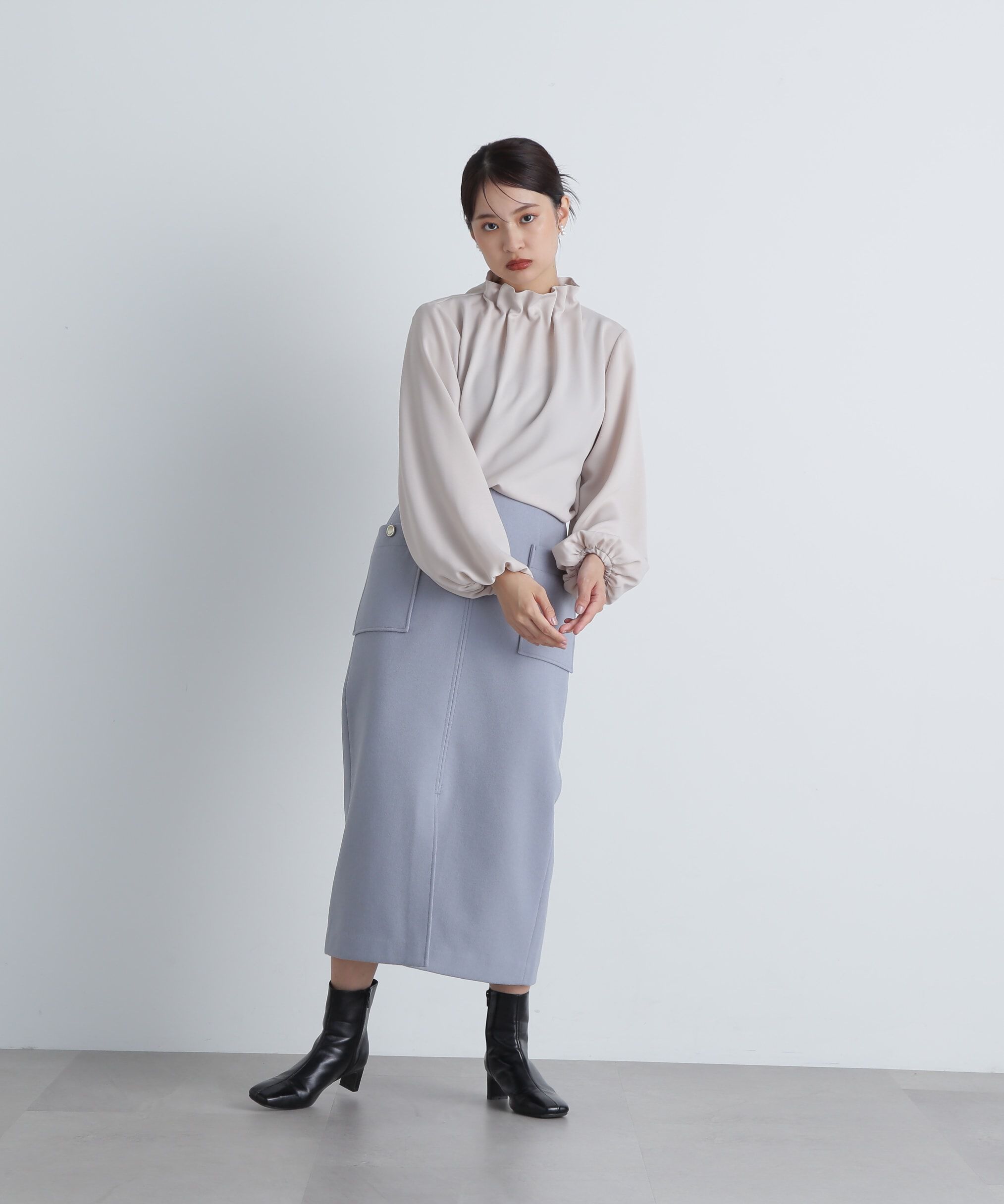  「起毛ポケットストレートスカート」|スカート|