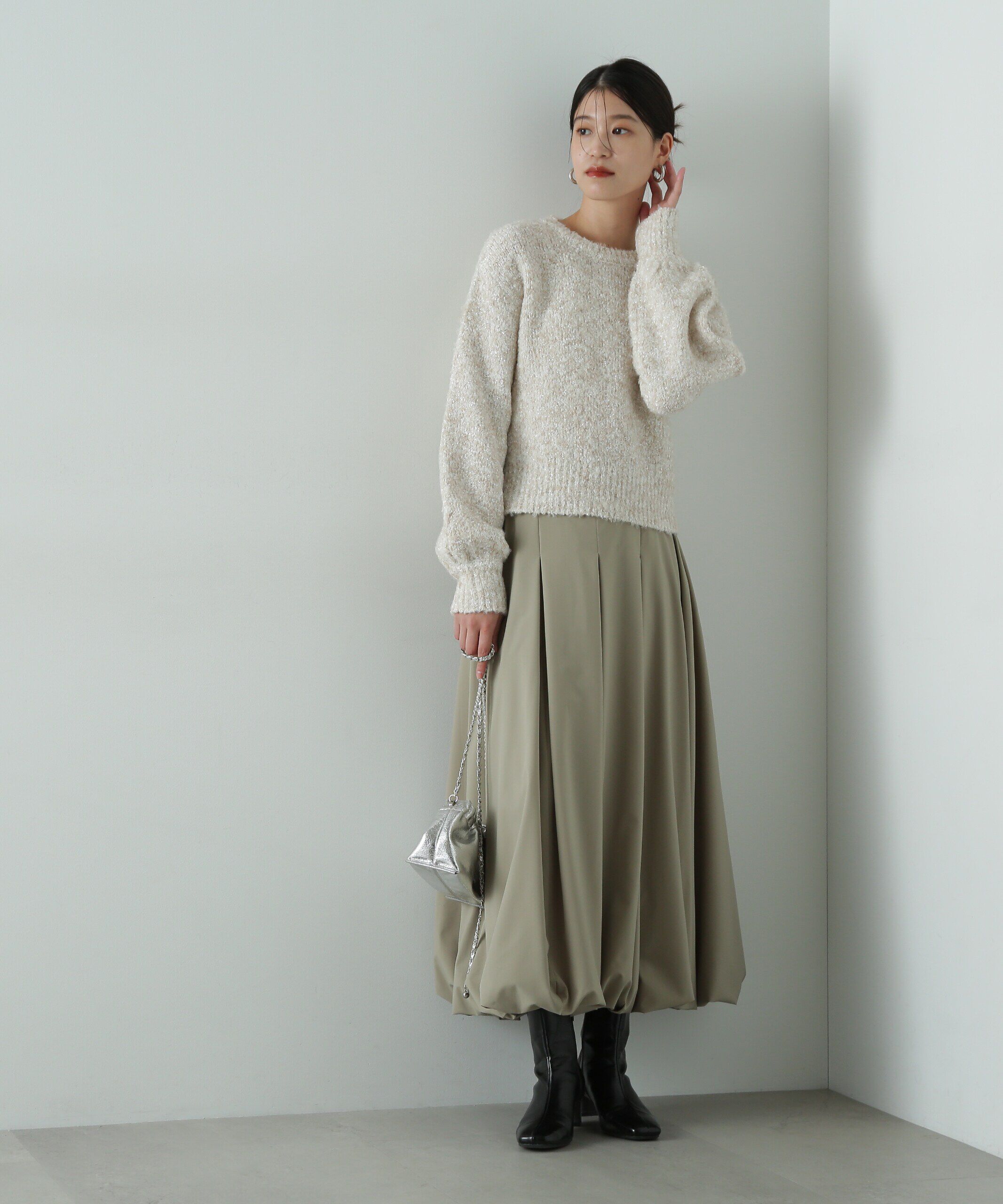  「テープヤーンMIXショートニット」|ニット・セーター|