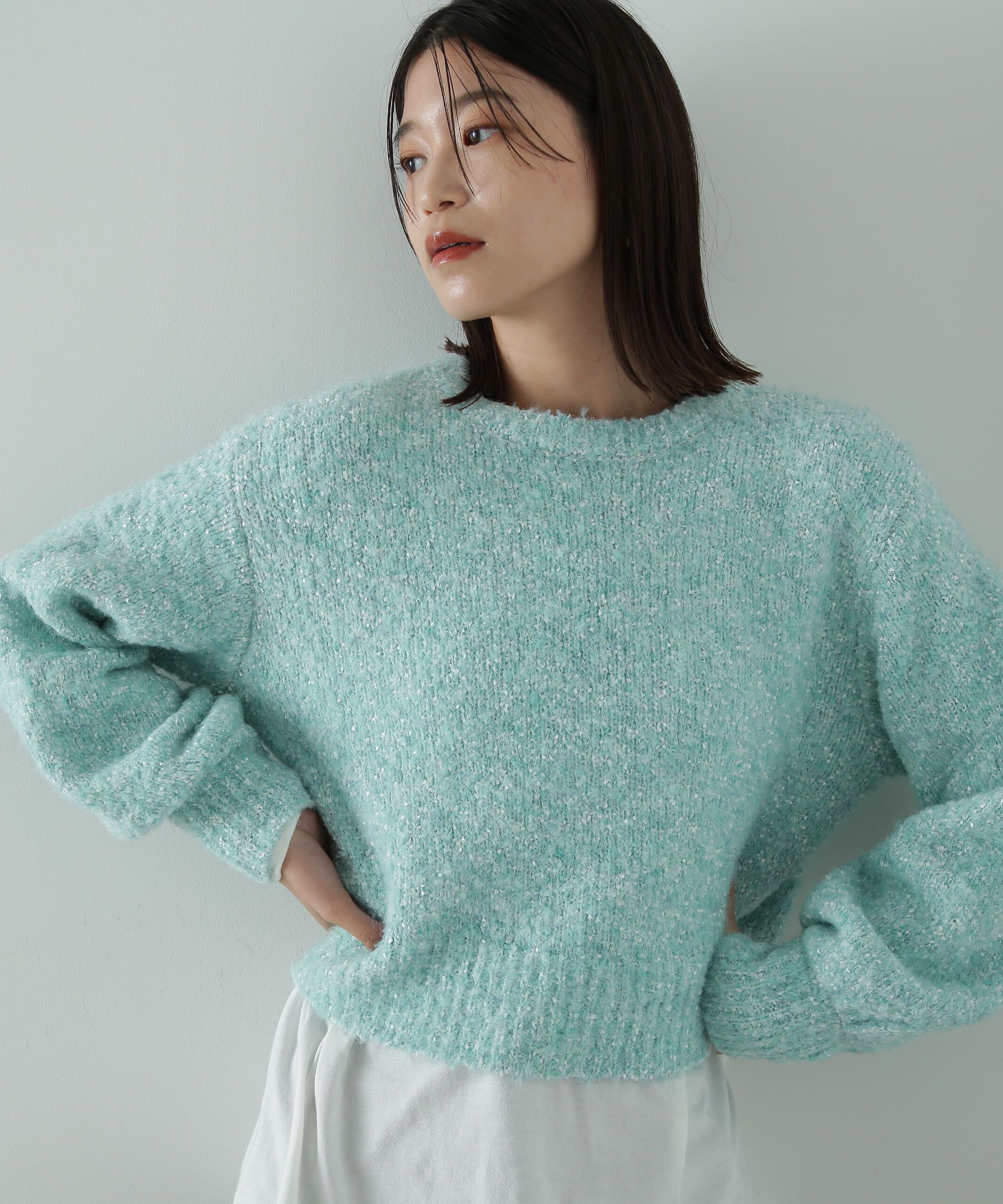  「テープヤーンMIXショートニット」|ニット・セーター|