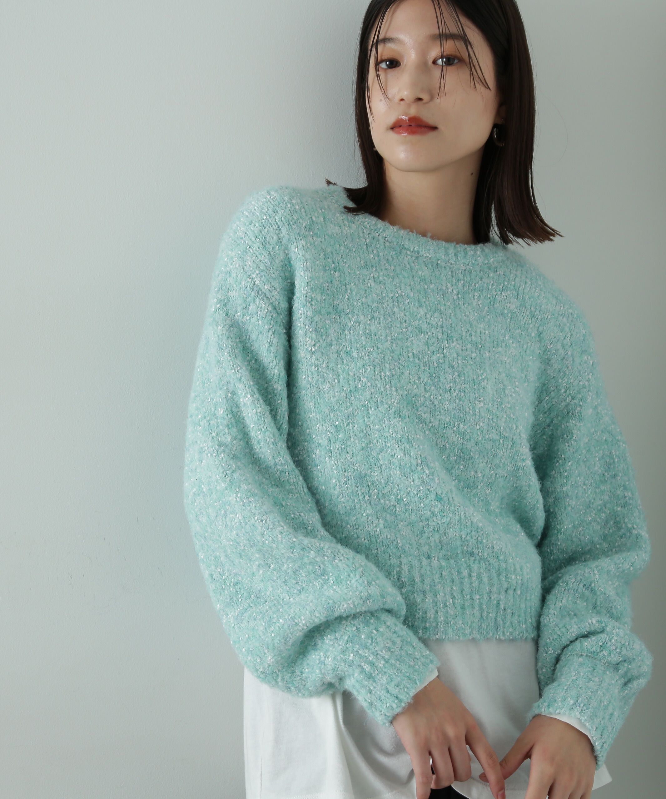  「テープヤーンMIXショートニット」|ニット・セーター|