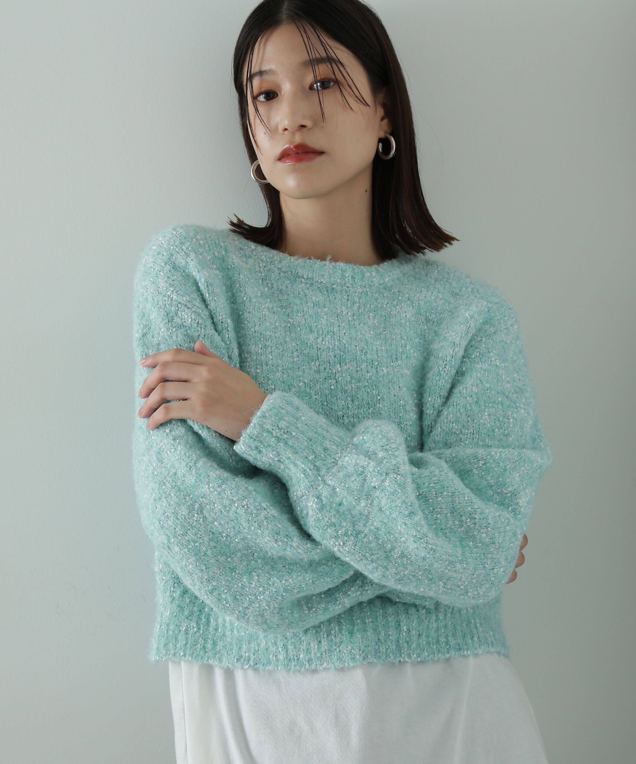  「テープヤーンMIXショートニット」|ニット・セーター|