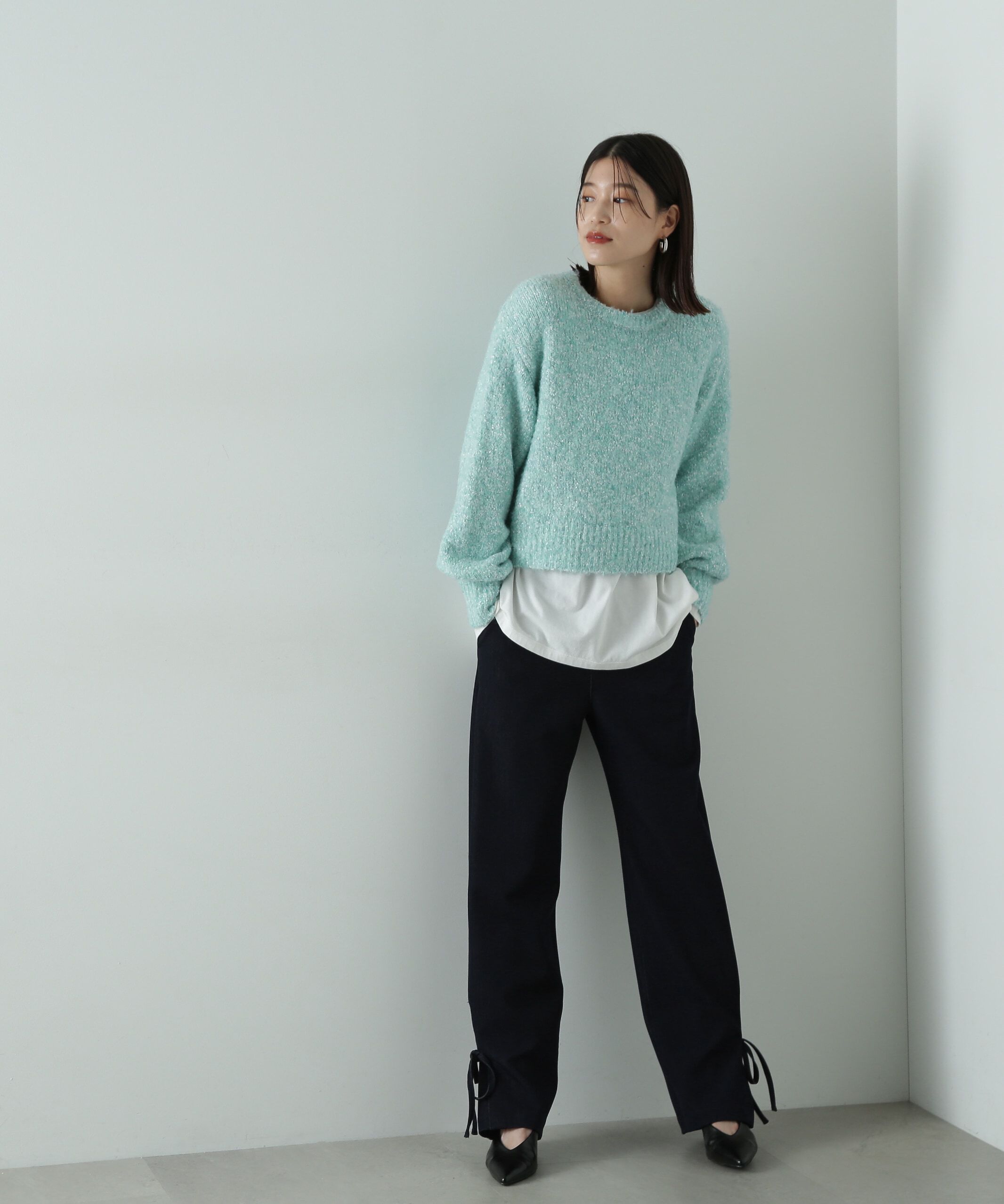  「テープヤーンMIXショートニット」|ニット・セーター|