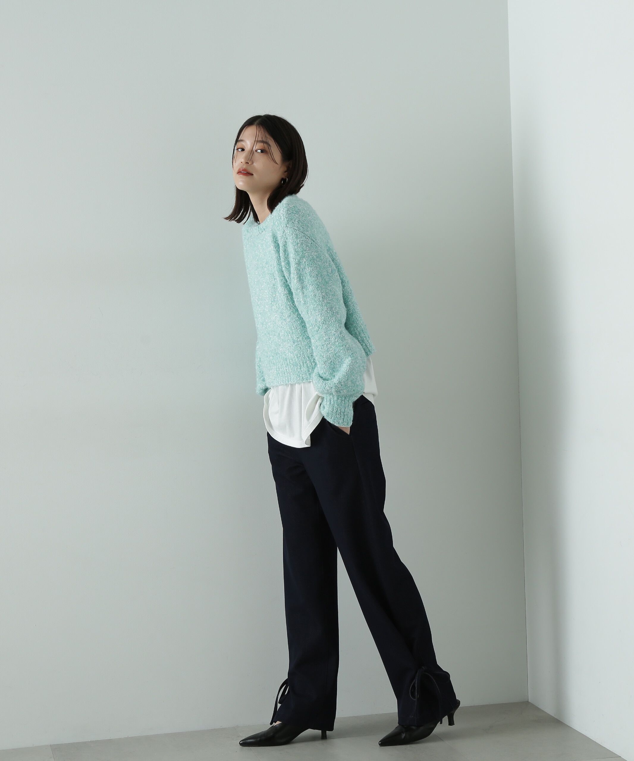  「テープヤーンMIXショートニット」|ニット・セーター|