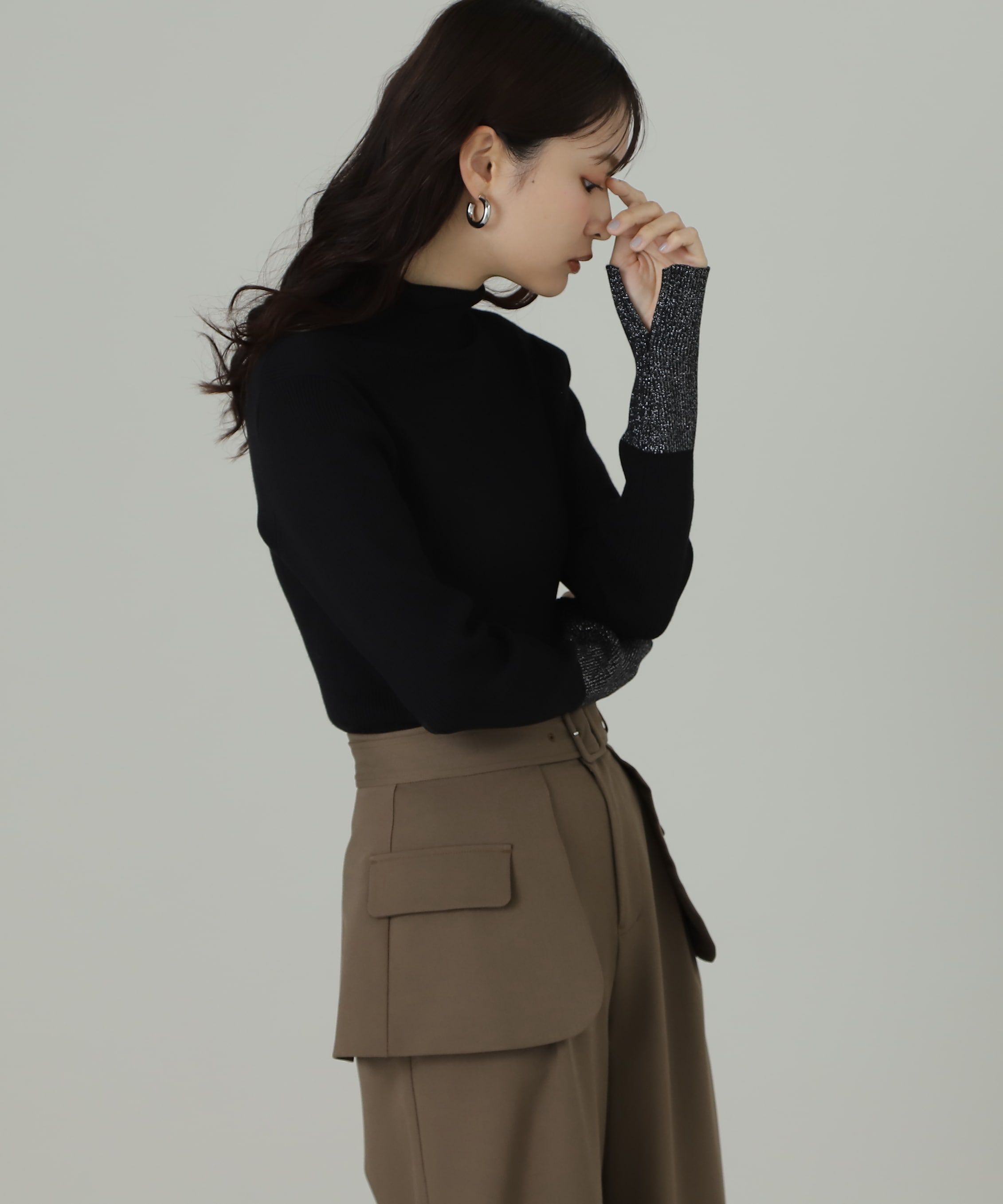  「タートルネックスリットリブニット」|ニット・セーター|