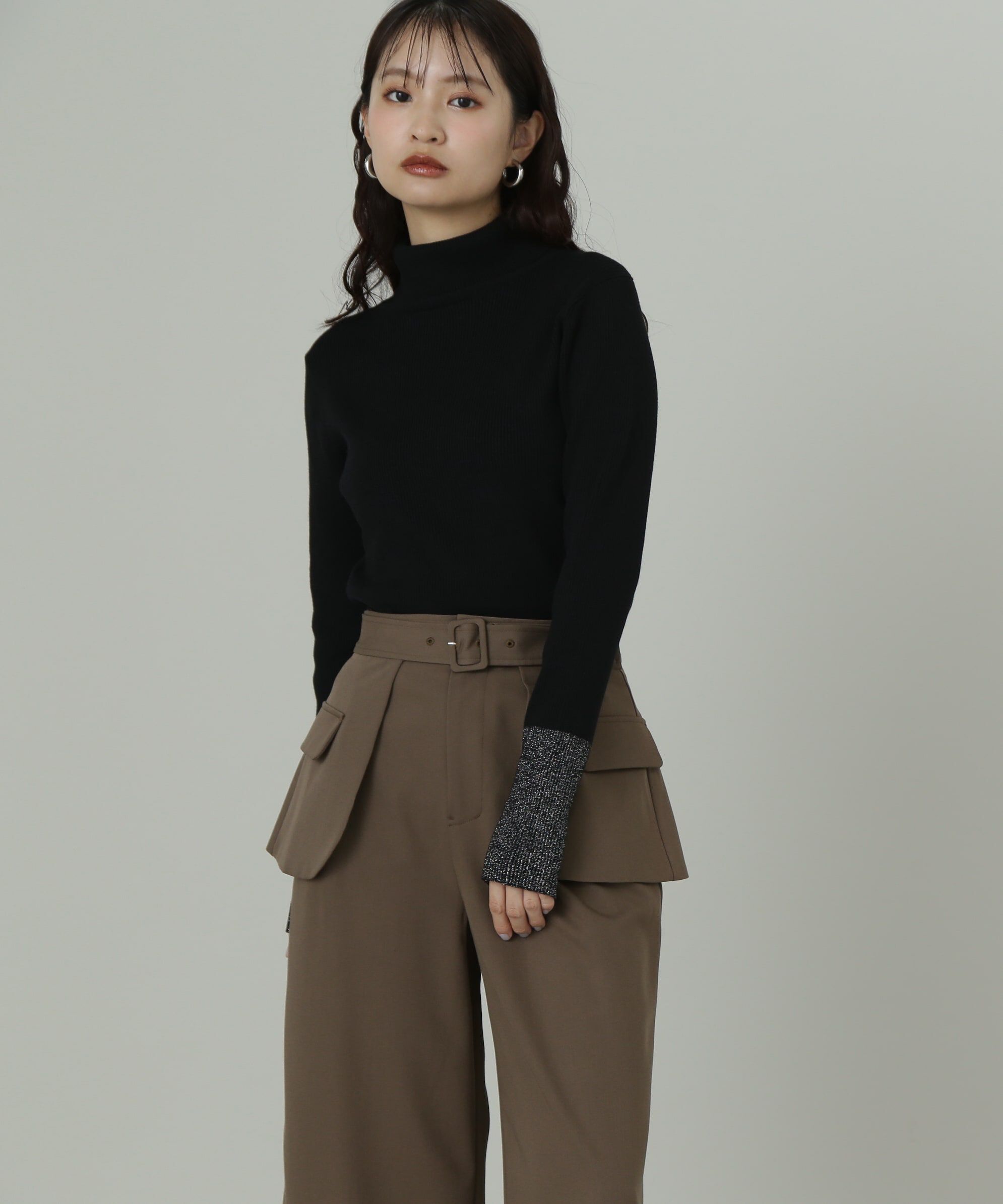  「タートルネックスリットリブニット」|ニット・セーター|