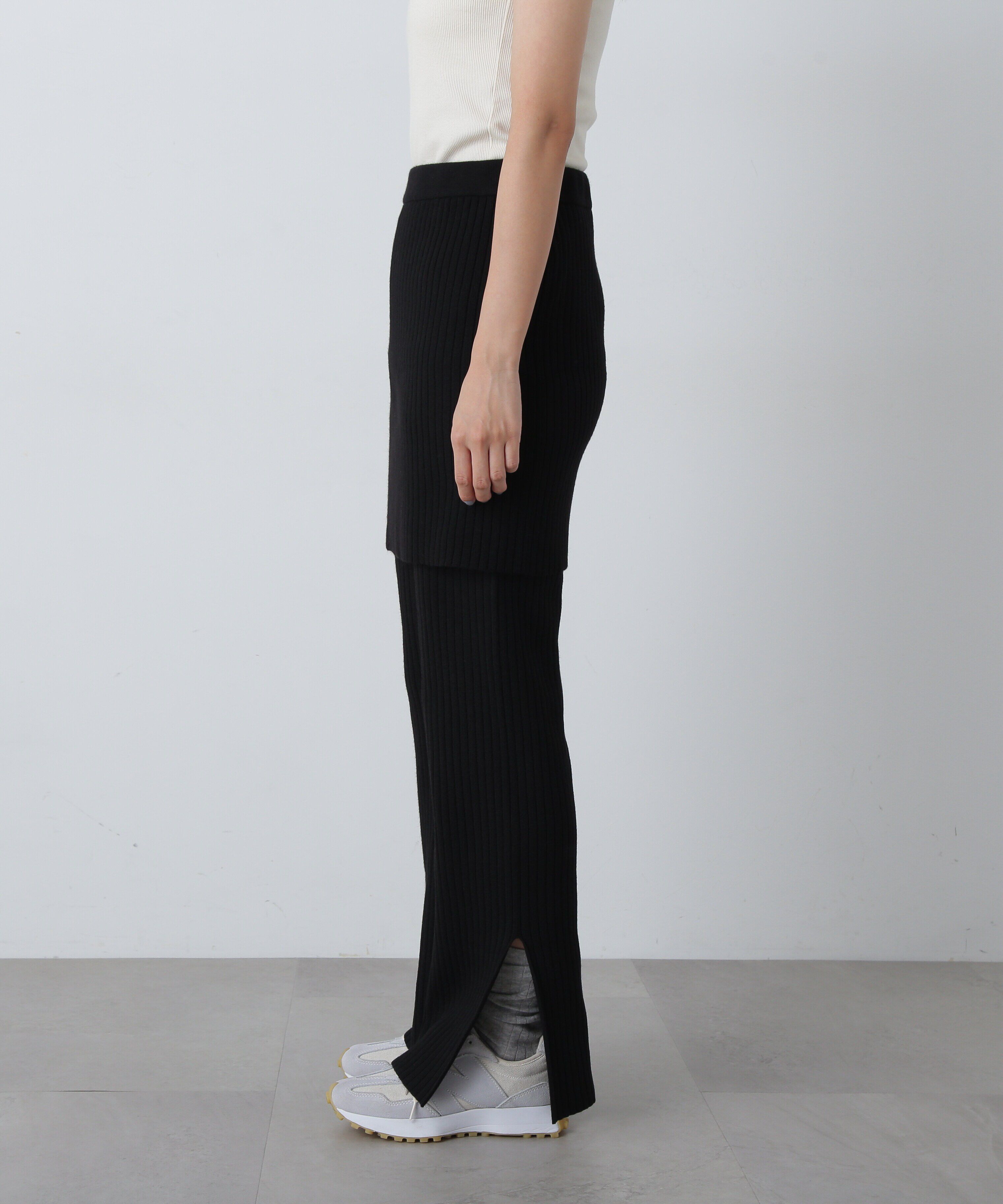  「ワイドリブニットスカートパンツセット」|その他|