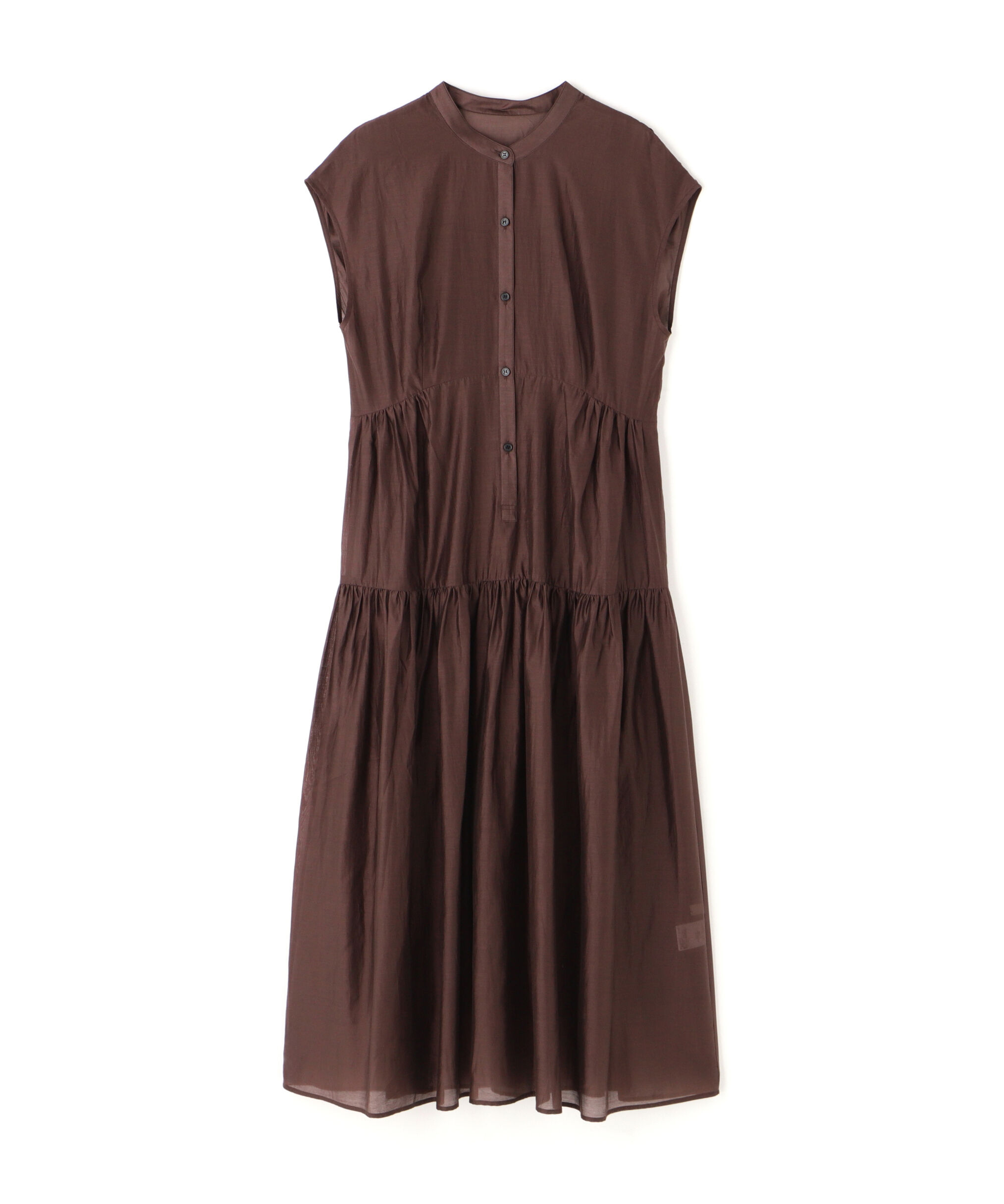  「バンドカラーシアーワンピース」|ワンピース|