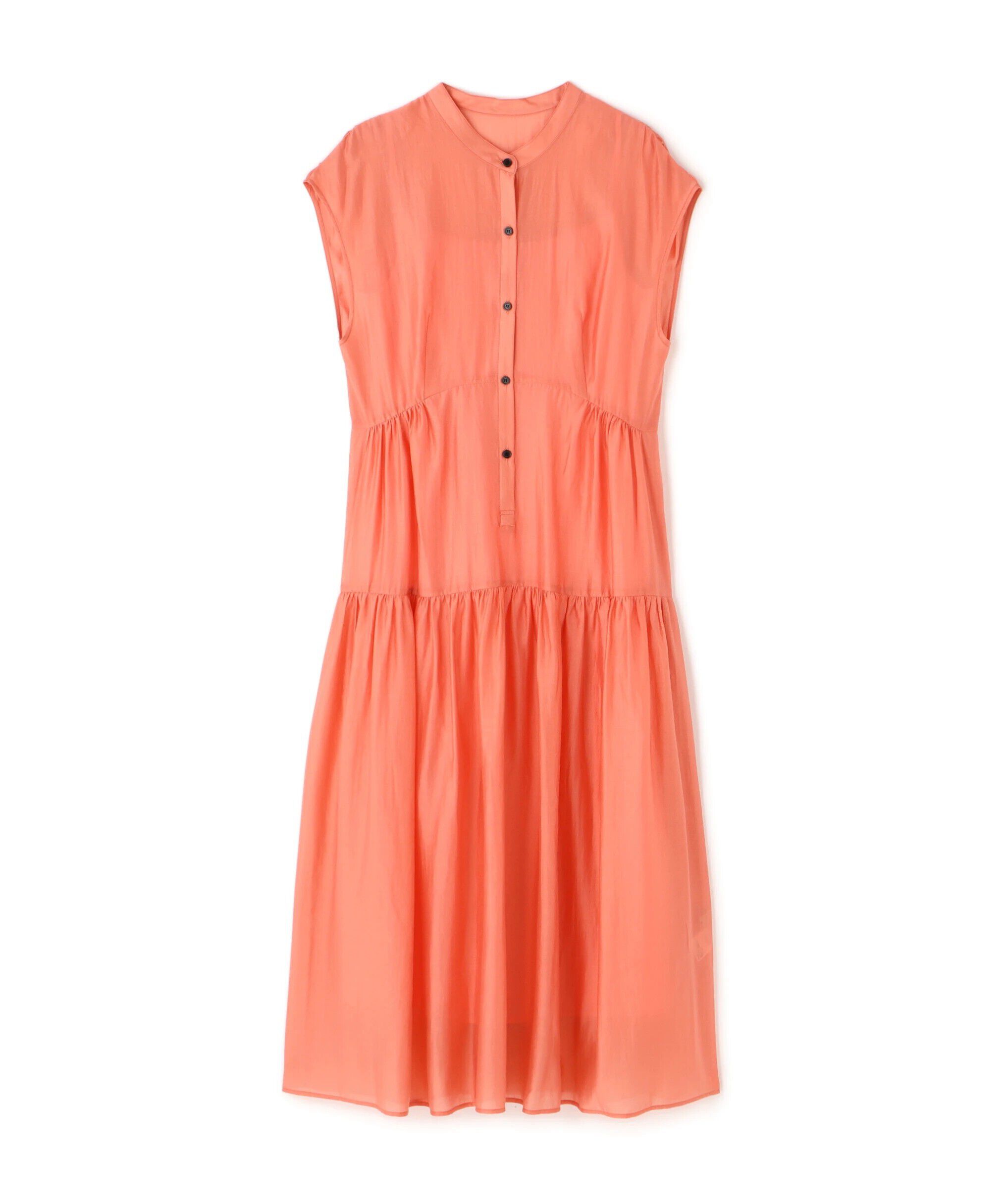  「バンドカラーシアーワンピース」|ワンピース|