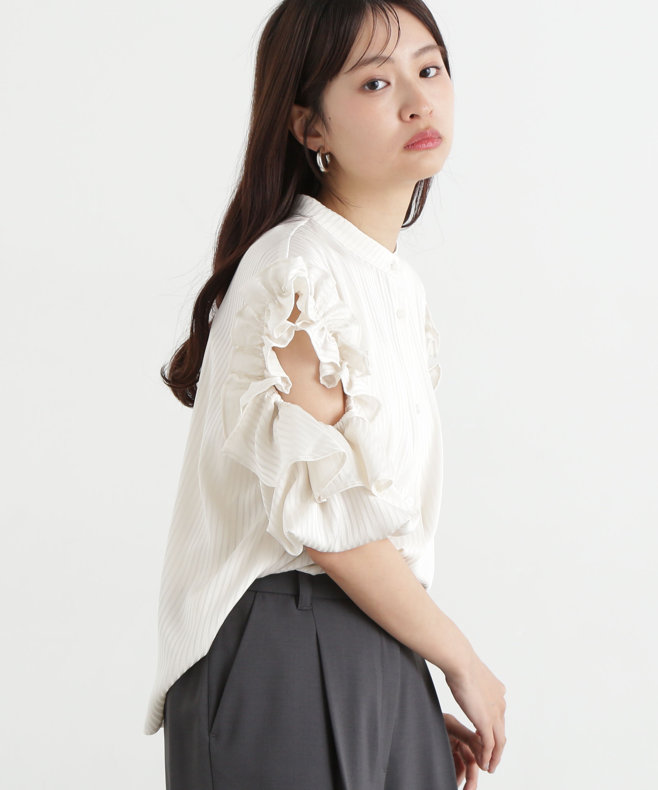  「ラッフルスリーブブラウス」|シャツ・ブラウス|