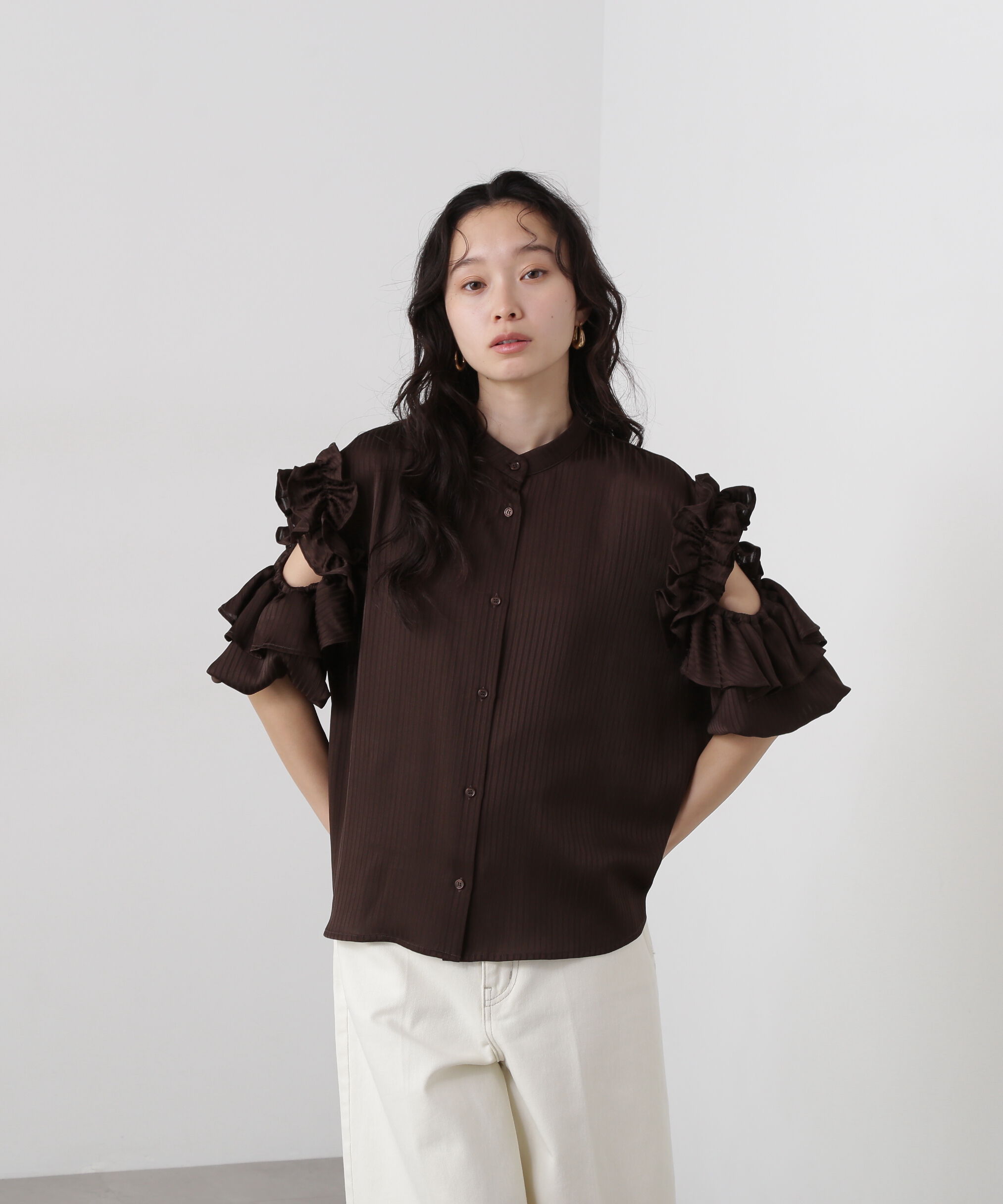  「ラッフルスリーブブラウス」|シャツ・ブラウス|
