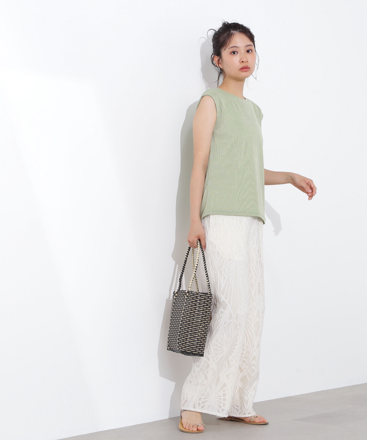  「フレンチスリーブラメカットソー」|Tシャツ・カットソー|