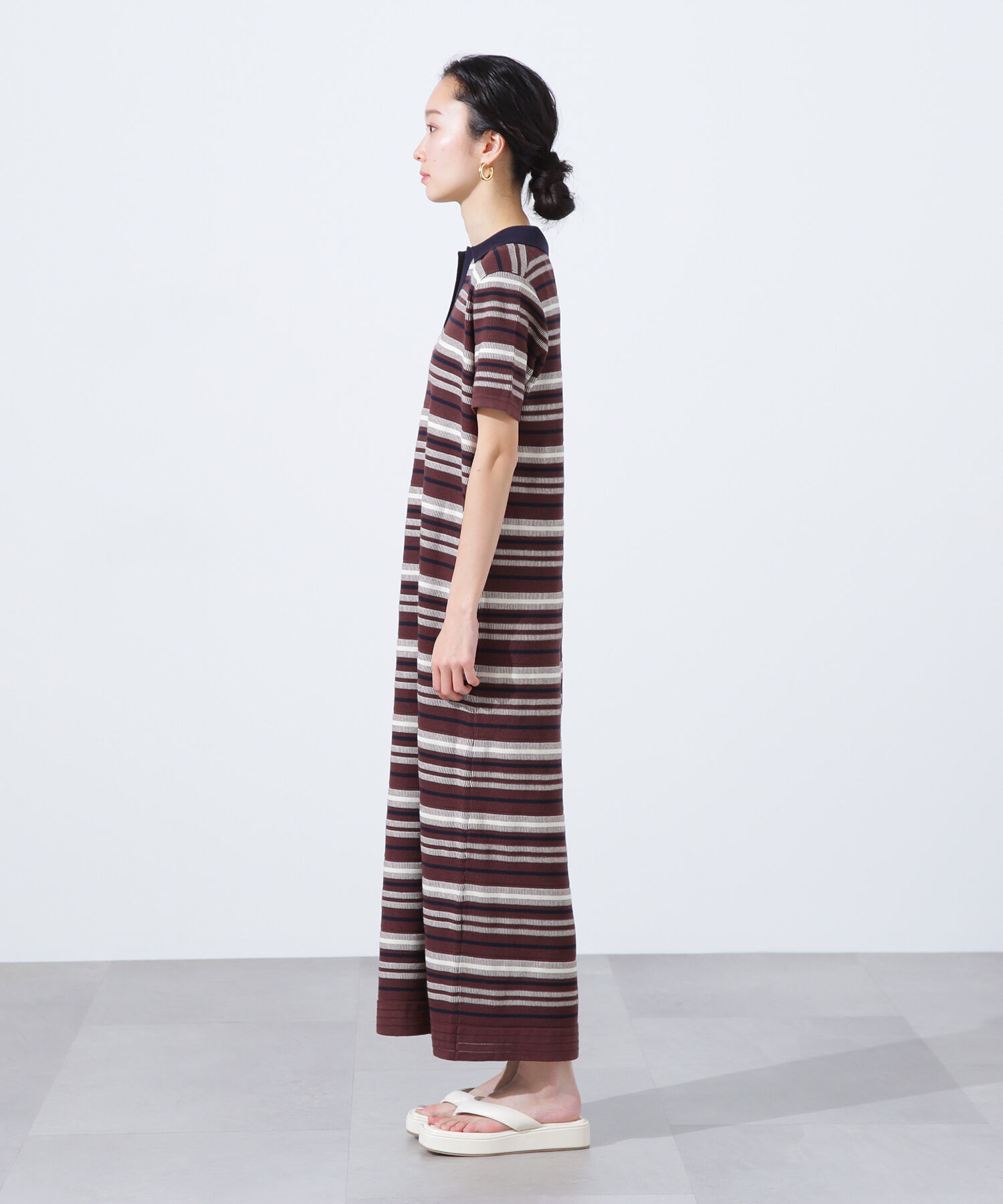  「マルチボーダーポロニットワンピース」|ワンピース|