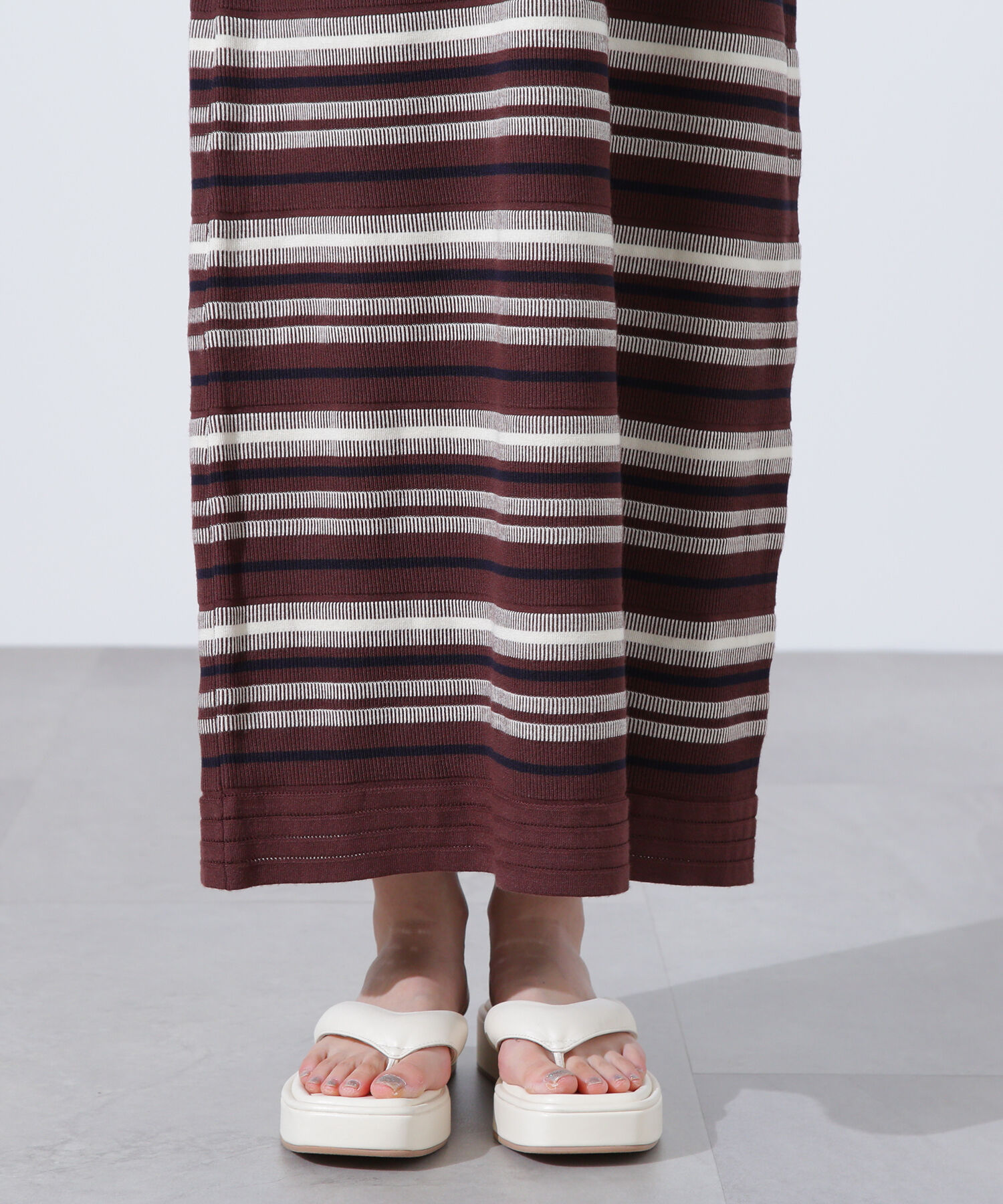  「マルチボーダーポロニットワンピース」|ワンピース|