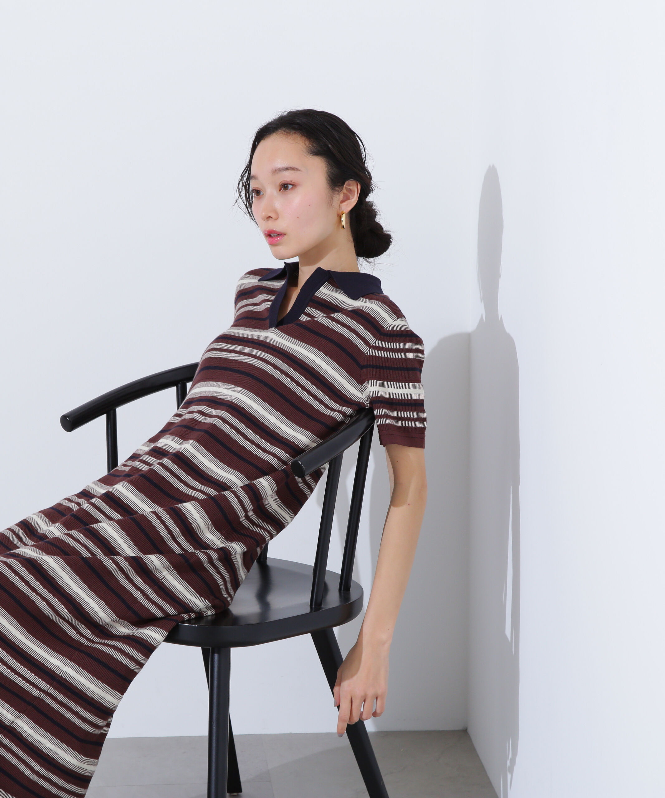  「マルチボーダーポロニットワンピース」|ワンピース|