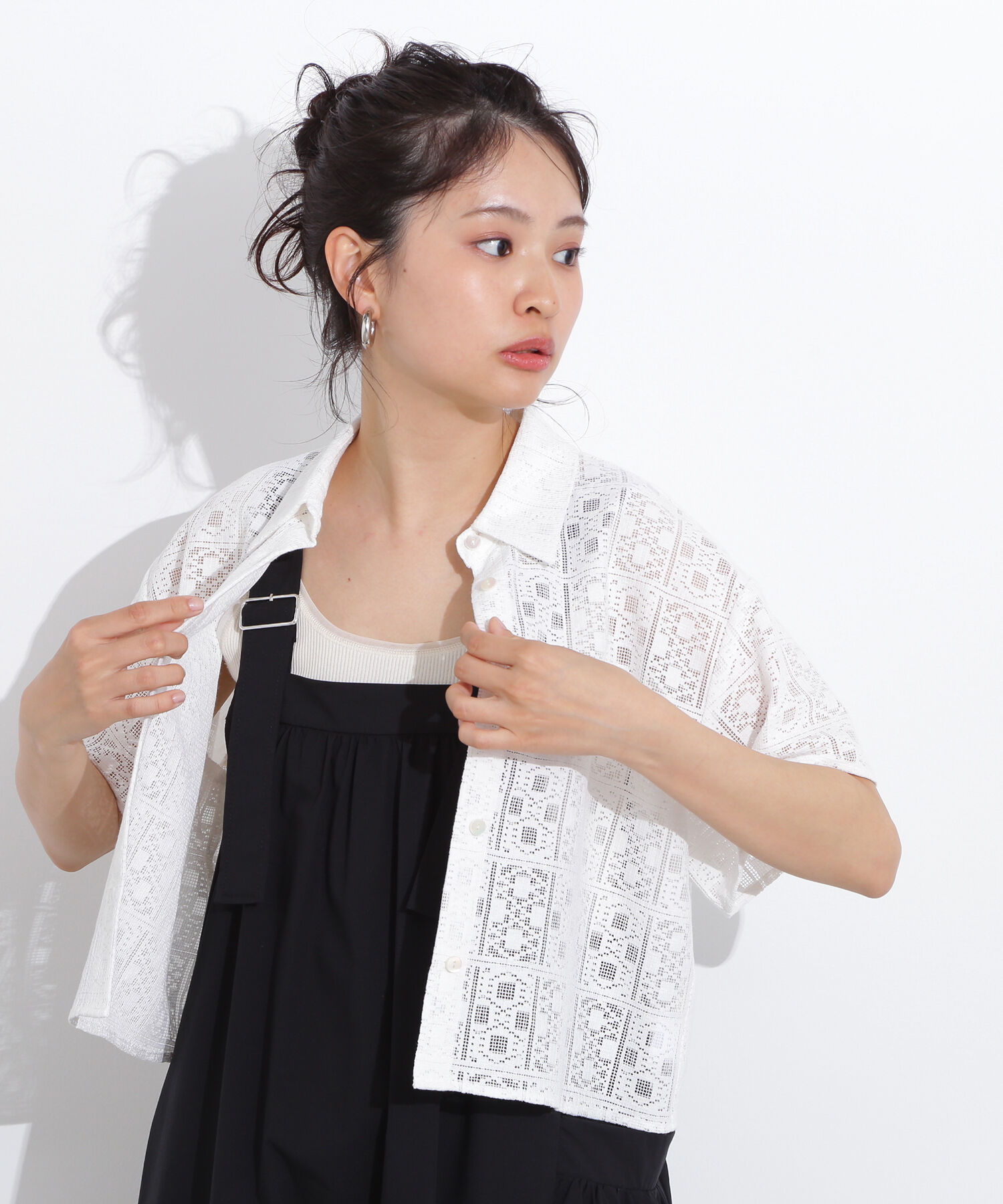  「クロップドレースシャツ」|シャツ・ブラウス|