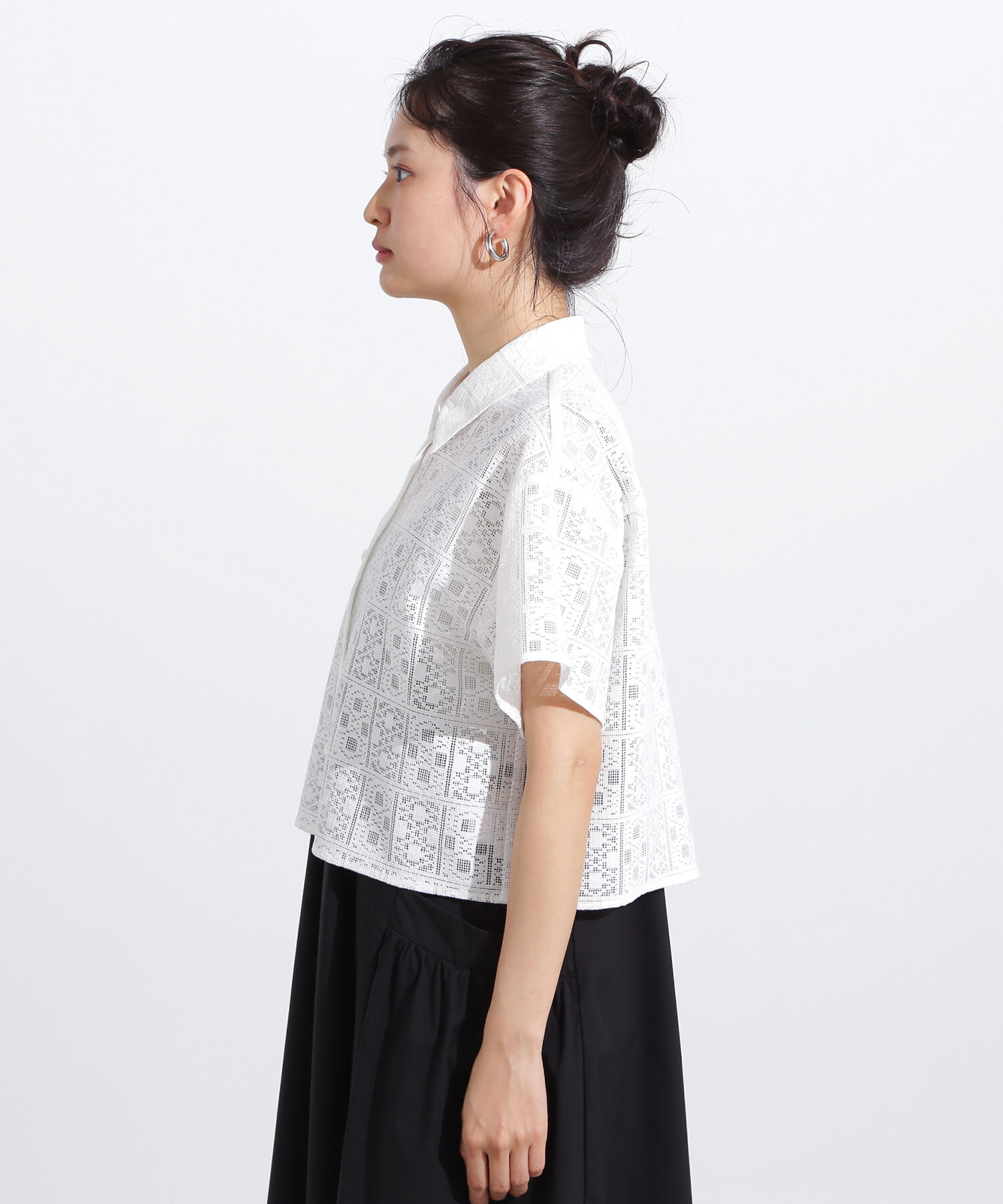  「クロップドレースシャツ」|シャツ・ブラウス|