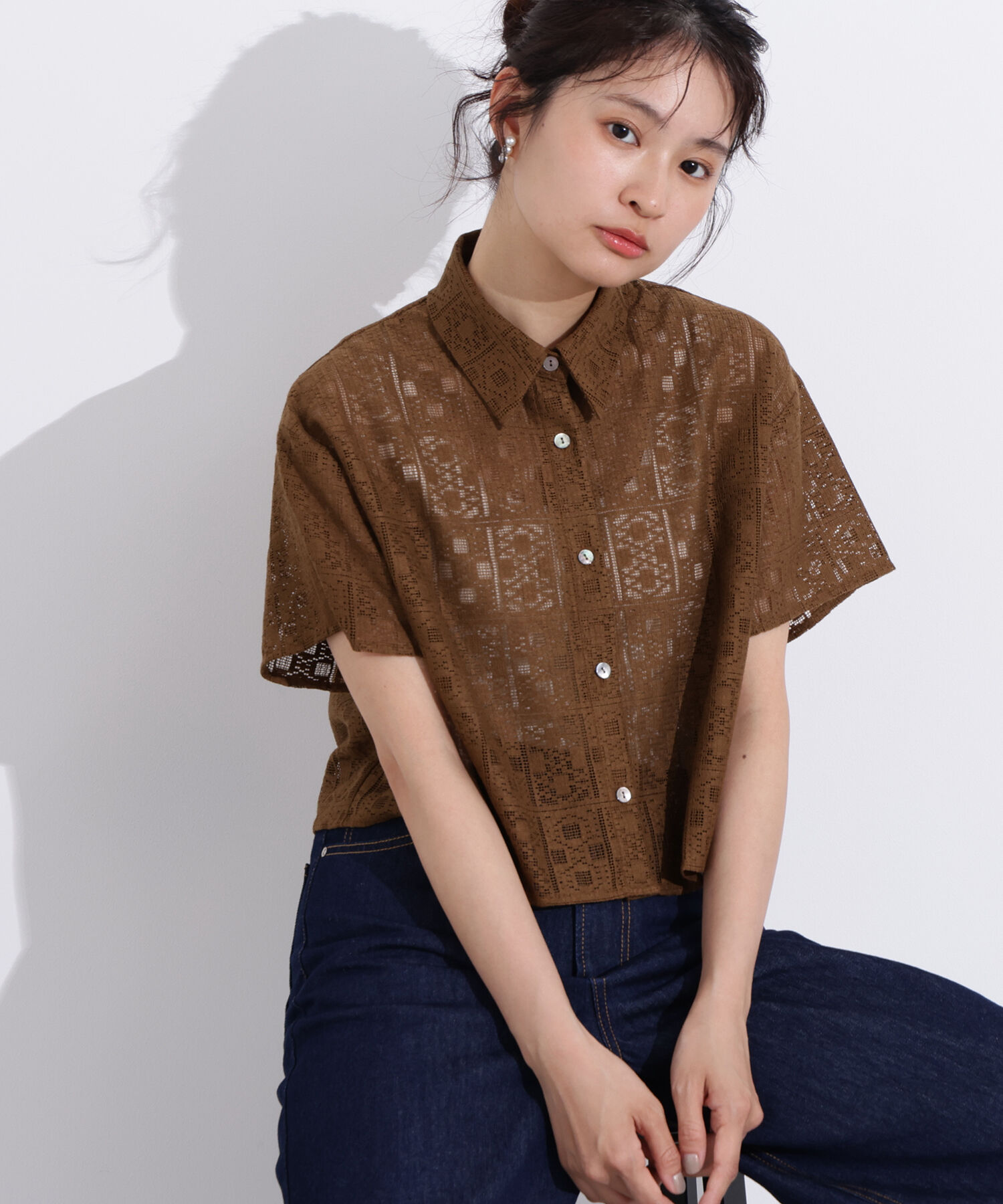  「クロップドレースシャツ」|シャツ・ブラウス|