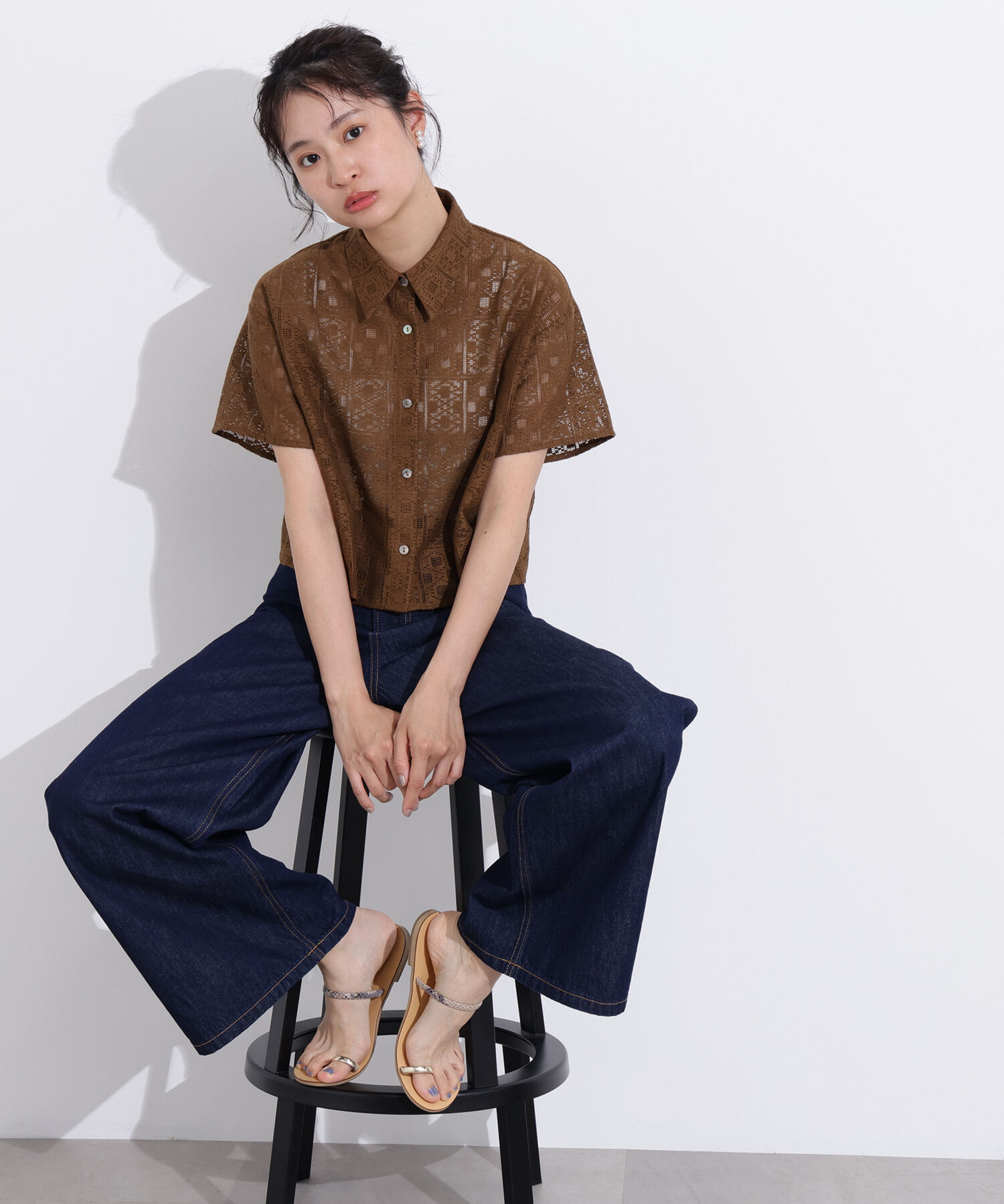  「クロップドレースシャツ」|シャツ・ブラウス|