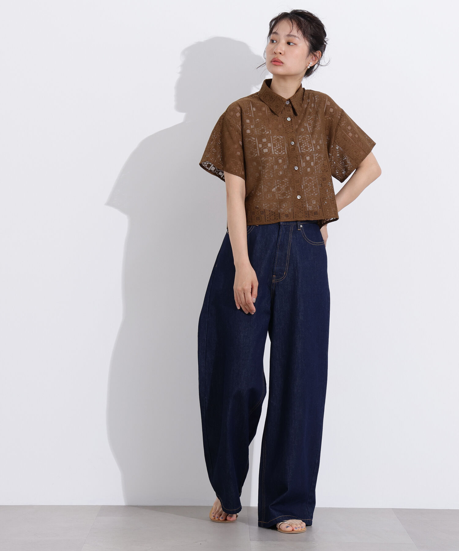  「クロップドレースシャツ」|シャツ・ブラウス|